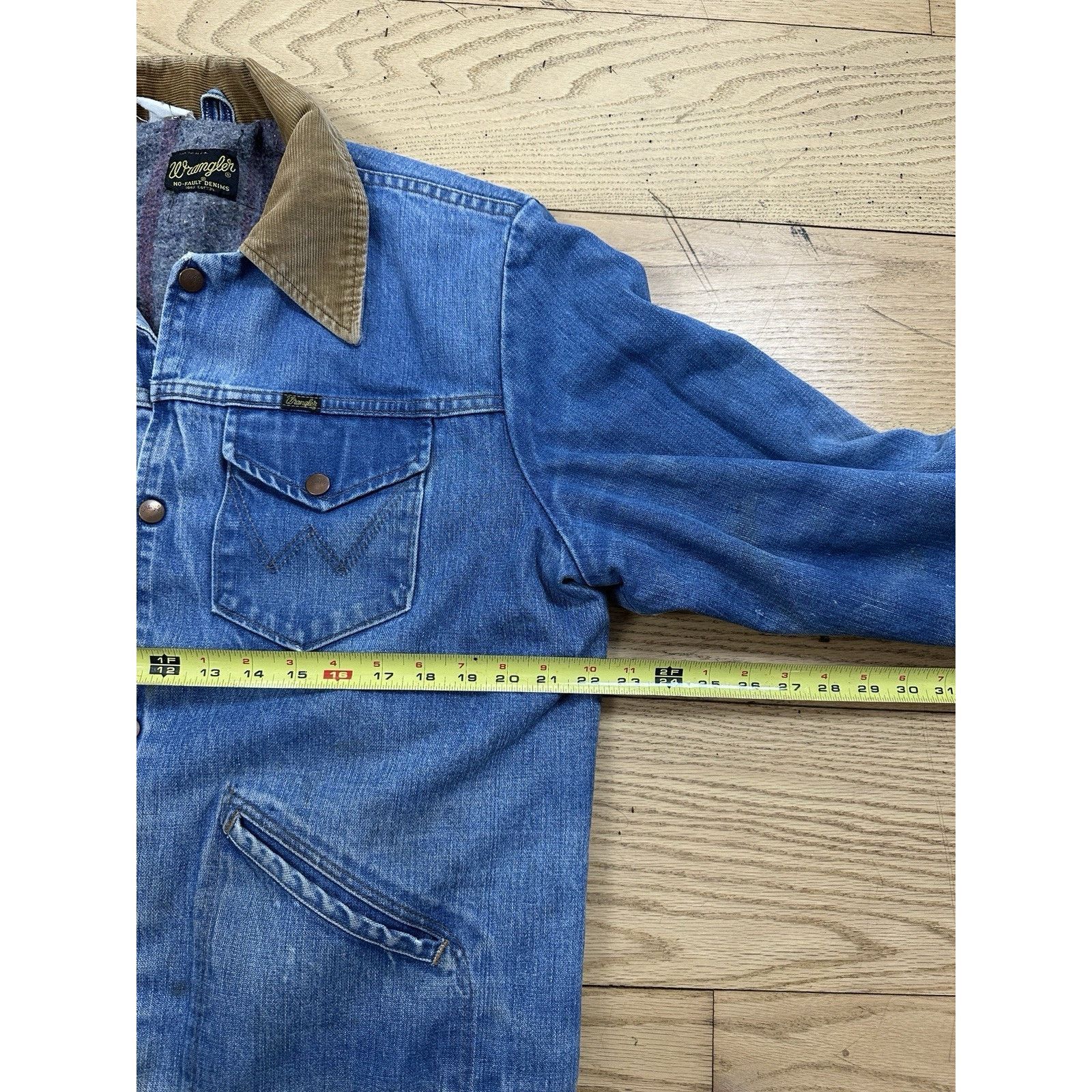 Vintage × Wrangler Vintage 70s Wrangler No Fault Denim Blanket Lined Jacket Size US L / EU 52-54 / 3 - 5 Thumbnail