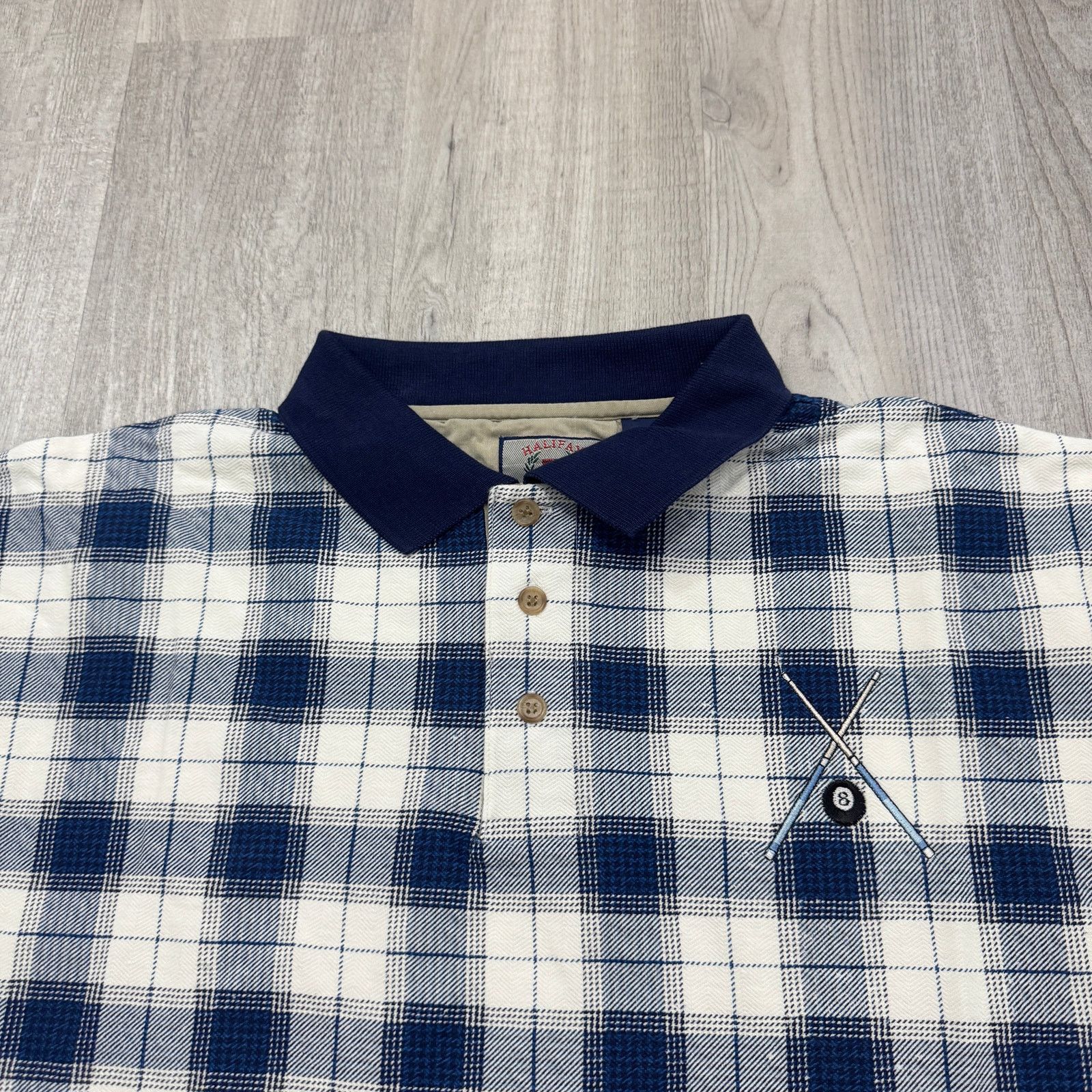 Vintage Vintage Halifax Outfitters Pool Billiards Polo Shirt XL 90s Size US XL / EU 56 / 4 - 1 Thumbnail