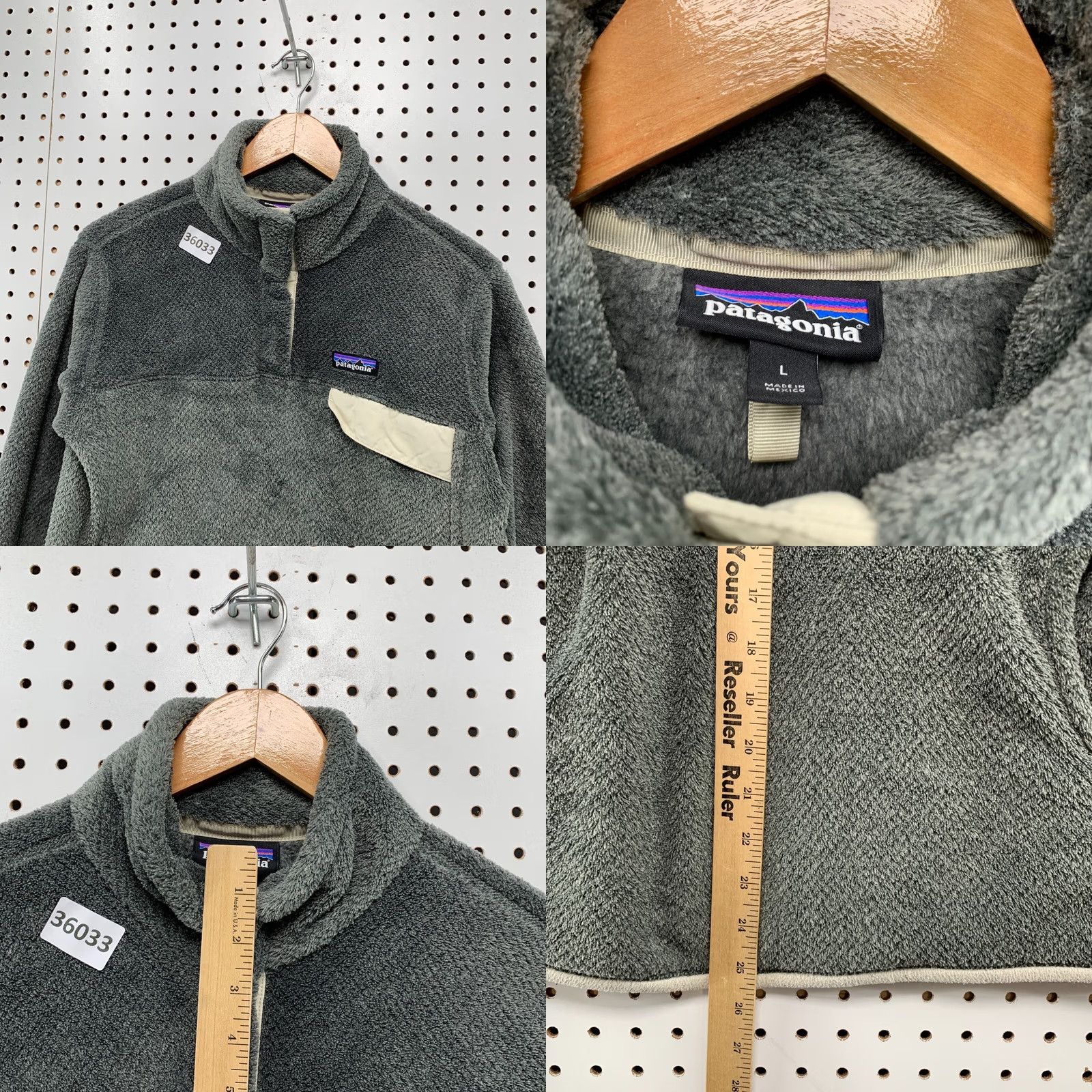 Patagonia Patagonia ReTool 1/4 Snap Pullover Jacket Womens Large Gray Pile 19x25.5 Size L / US 10 / IT 46 - 8 Thumbnail