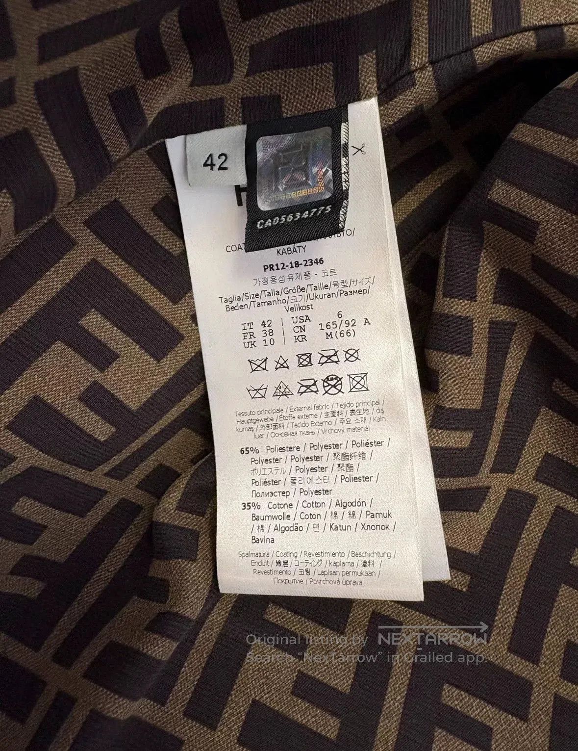Fendi Fendi Monogram Trench Coat. Size US XS / EU 42 / 0 - 6 Thumbnail