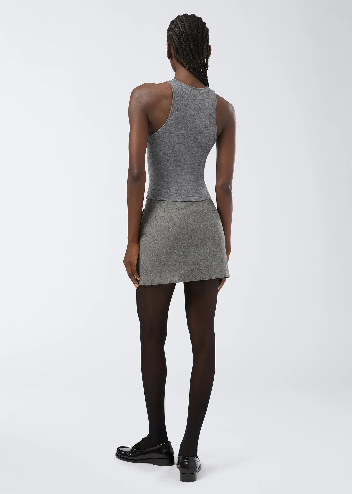 THE ANDAMANE o1s22i1n1024 Sadie Jersey Top in Grey Size XS / US 0-2 / IT 36-38 - 3 Thumbnail