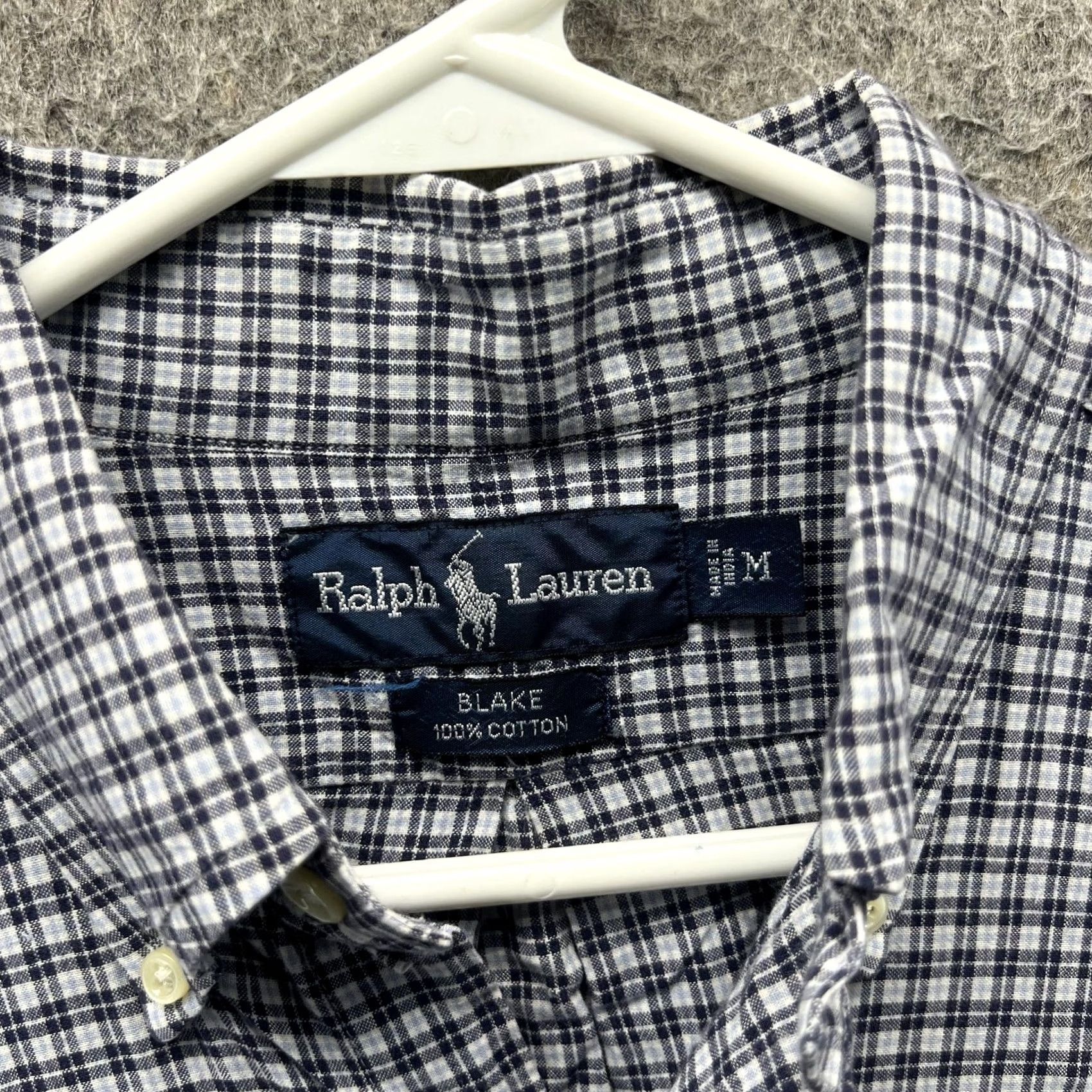 Ralph Lauren VINTAGE Ralph Lauren Shirt Mens Medium Blue Check Button Front Casual Woven Size US M / EU 48-50 / 2 - 5 Thumbnail