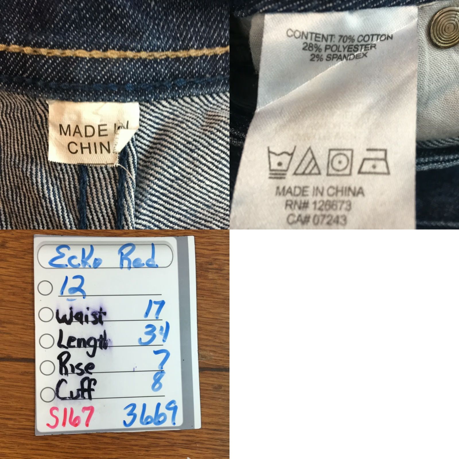 Denime VINTAGE Ecko Red Womens Jeans Distressed Blue Denim Size 13 Regular Low Rise Stretch 34 Inseam 5-Pocket Design Mens? Size 34" / US 12 / IT 48 - 8 Thumbnail