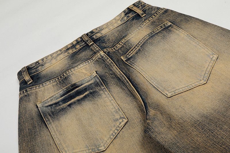 Vintage American retro washed distressed lightning scimitar jeans Size US 32 / EU 48 - 4 Thumbnail