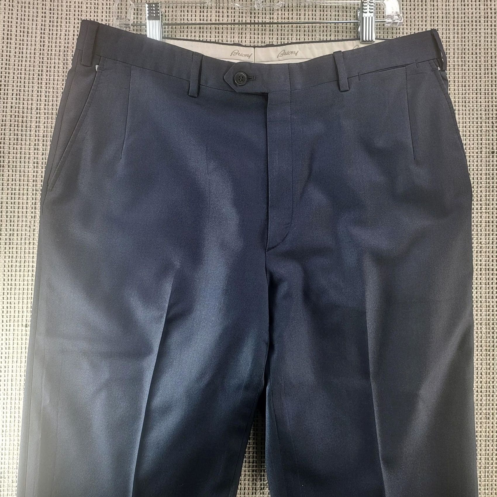 Brioni Brioni Dress Pants Mens 36x28 Navy Blue Flat Front Formal Work Office Wear Size US 36 / EU 52 - 2 Thumbnail