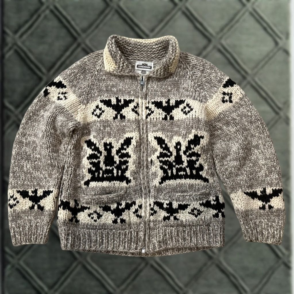 Vintage VINTAGE Longhouse Sweater Cowichan Thunderbird Large Canada Big Lebowski Mens Size US L / EU 52-54 / 3 - 1 Thumbnail