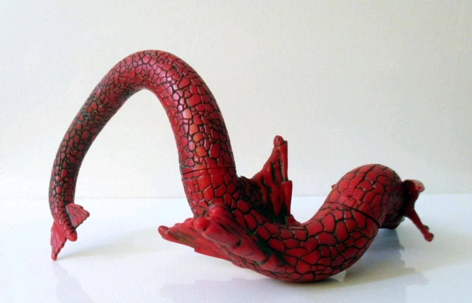 Designer Vtg Poseable 12" Red Cast Resin Dragon Serpent Figurine Size ONE SIZE - 8 Thumbnail