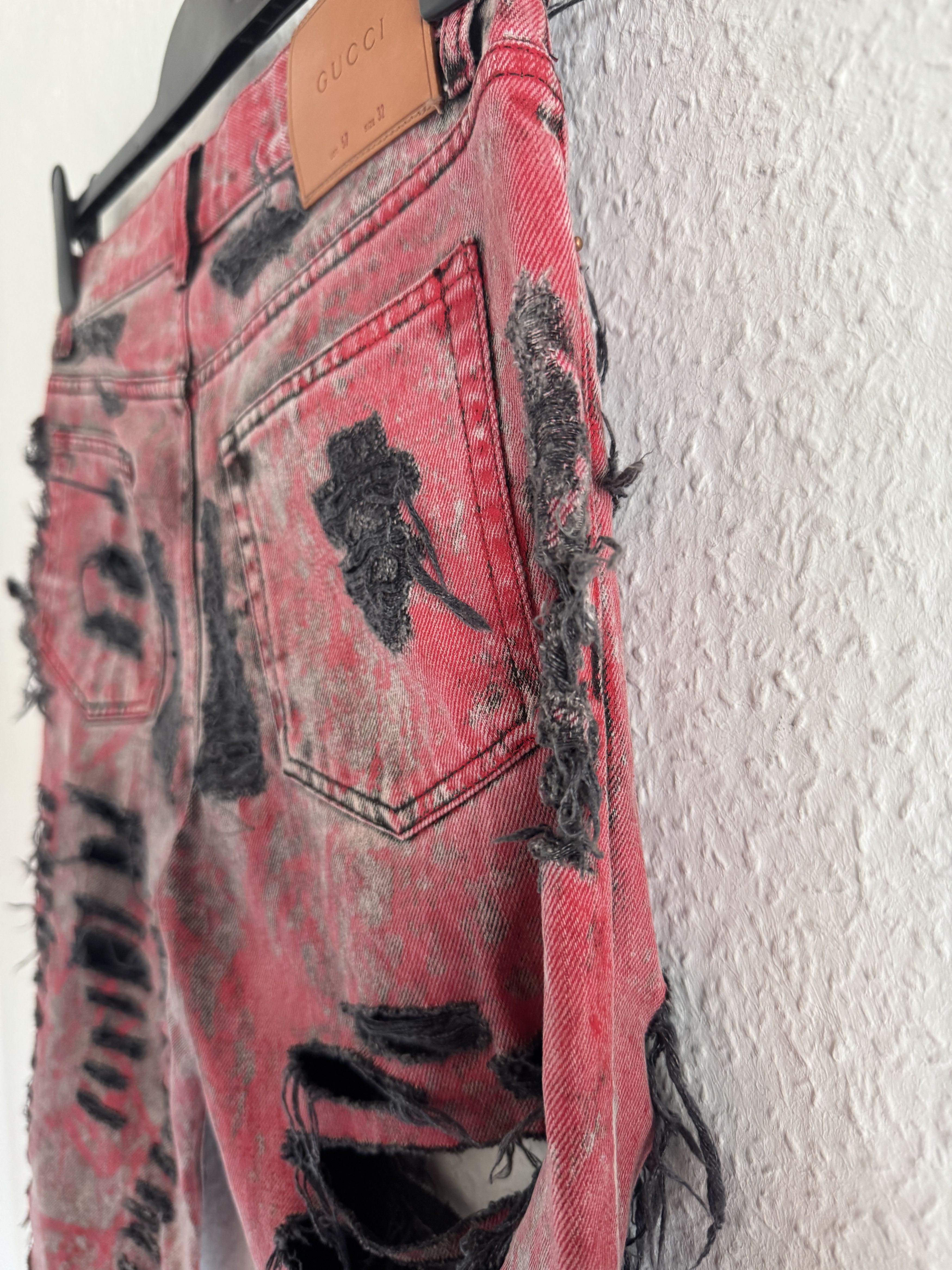 Gucci Distressed Red Destroyed Denim Pants Size US 32 / EU 48 - 9 Thumbnail