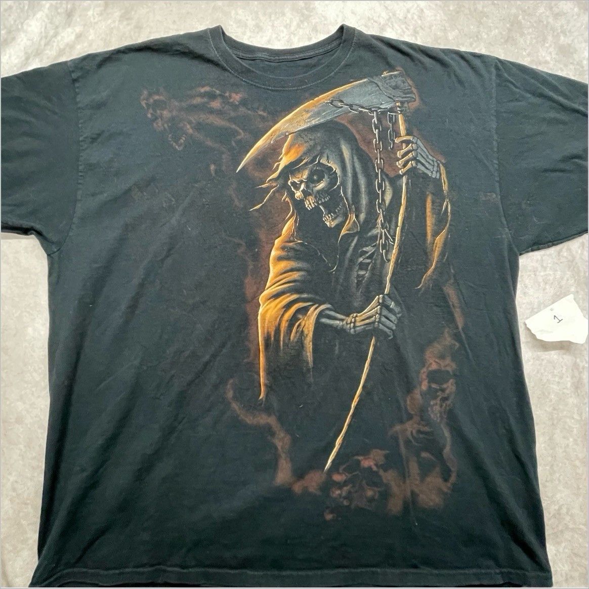 Other Vintage Y2K Grim Reaper Death Scythe Black Graphic T-Shirt M Size US S / EU 44-46 / 1 - 1 Thumbnail