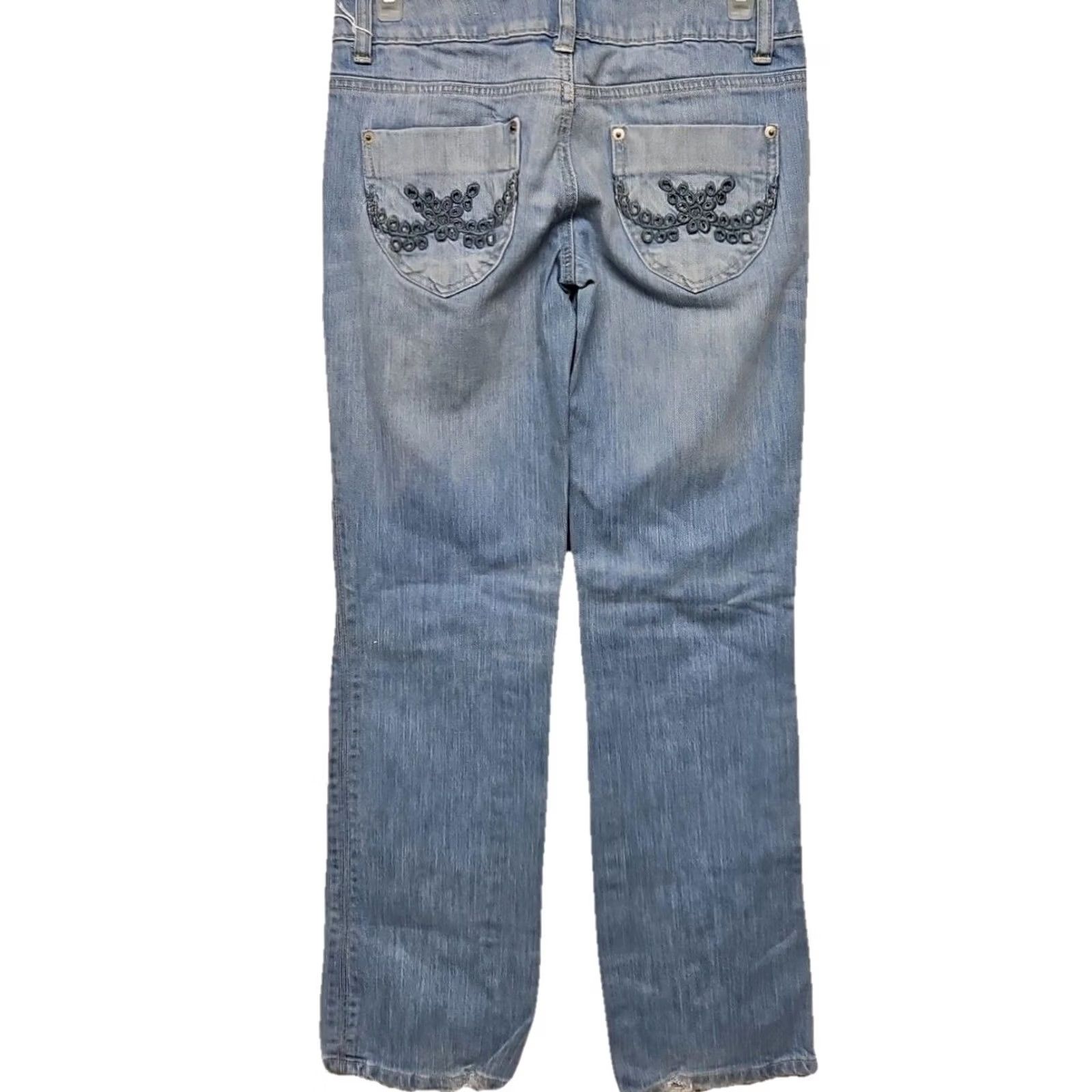 Vintage VINTAGE Y2K AriZona Jeans Women’s Straight Blue 28x29 Regular Mid Rise Embroidered Pockets Denim Cotton Blend USA Hong Kong Ladies Size 28" / US 6 / IT 42 - 4 Thumbnail