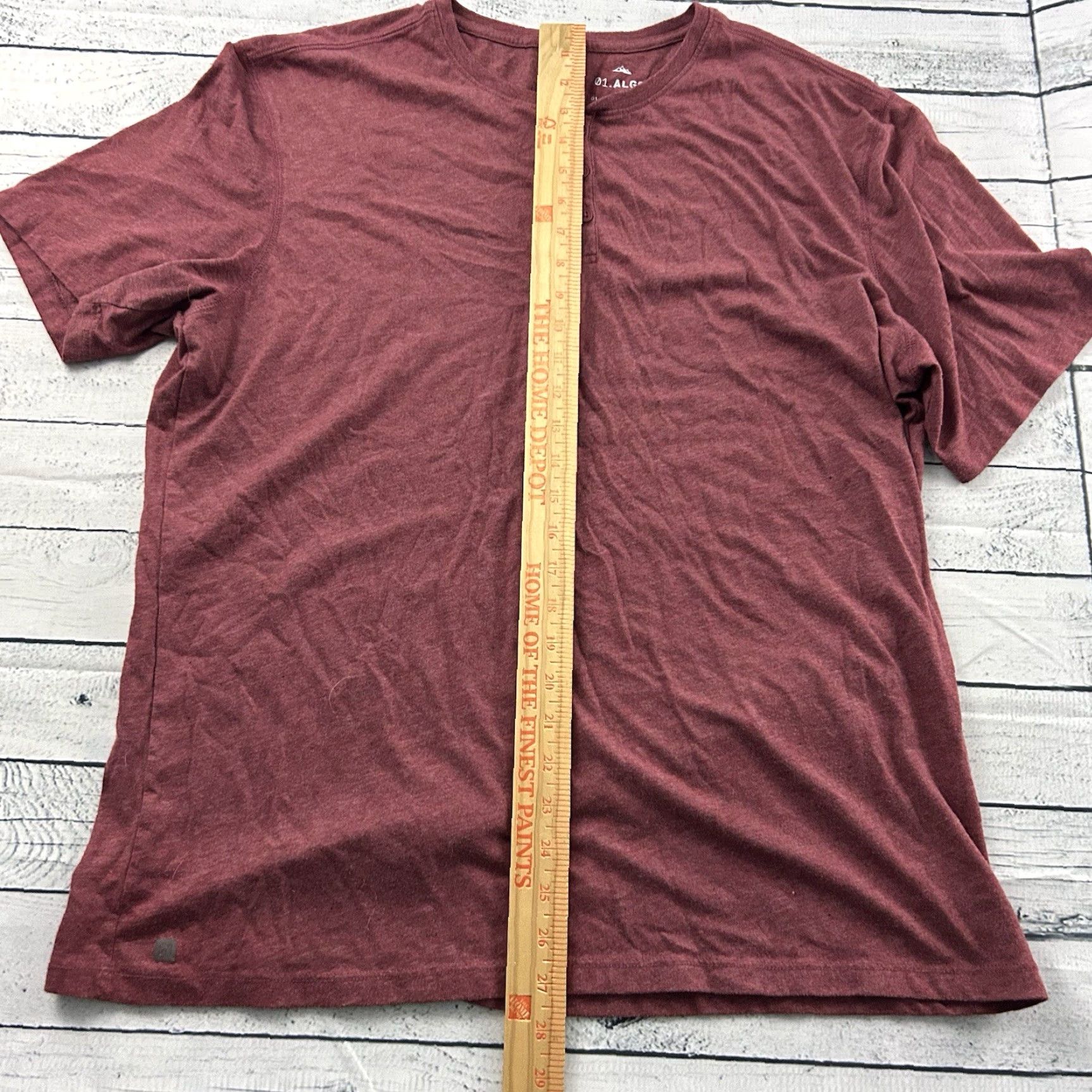 Vintage 01.Algo Performance Short Sleeve Button-Front Henley Shirt XL Maroon Mens Shirt Size US XL / EU 56 / 4 - 3 Thumbnail
