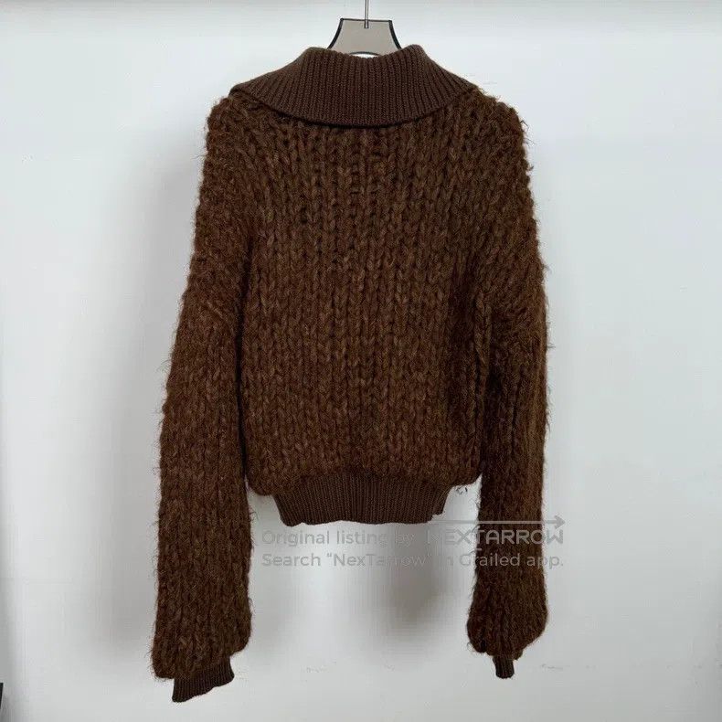 Hermes Hermes chocolate brown knitted wool open cardigan Size XS / US 0-2 / IT 36-38 - 2 Thumbnail