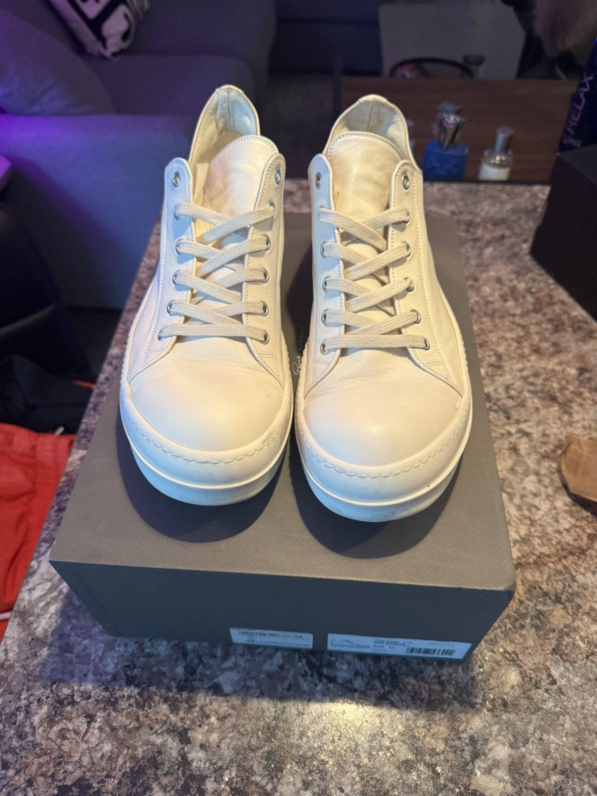 Rick Owens Low Top White Leather Rick Owen Size US 10 / EU 43 - 1 Thumbnail