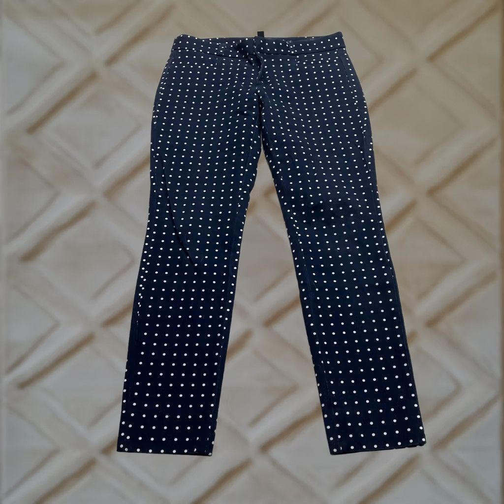 Banana Republic Banana Republic Sloan Pants Womens 0 Petite Navy Blue Polka Dot Ankle 28x25 Pants Girls? Size 28" / US 6 / IT 42 - 1 Thumbnail