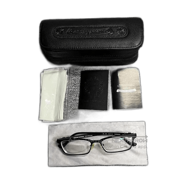 Chrome Hearts Black Alloy Cross Glasses.