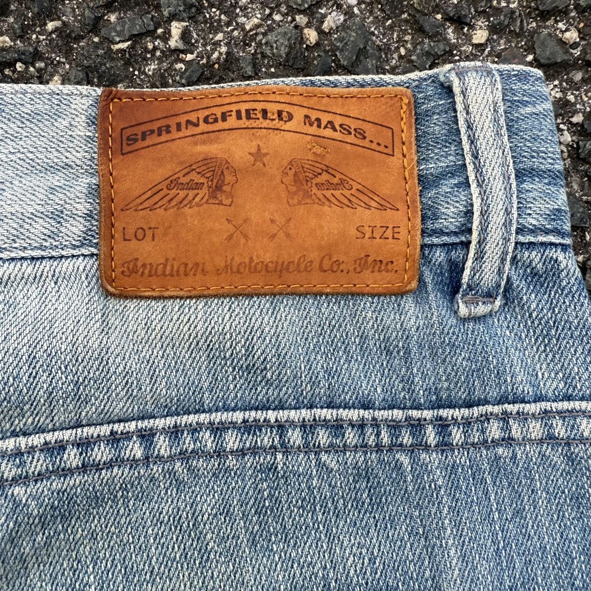Indian Motorcycle Indian motorcyle jean denim Light wash faded pants Size US 34 / EU 50 - 13 Thumbnail