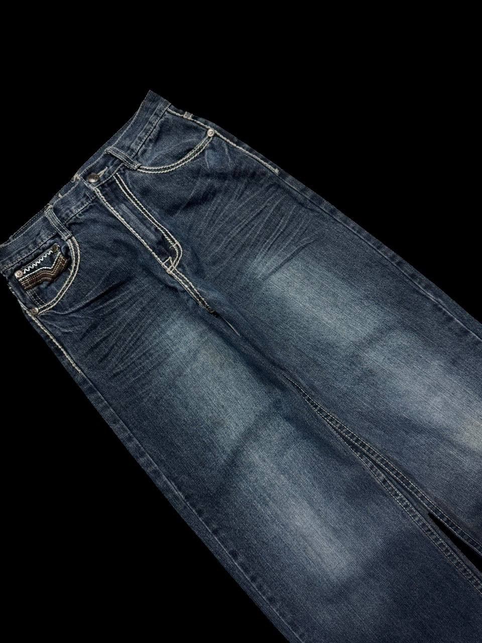 Tornado Mart SUPER BAGGY 90s Style Fubu Mudwash Wide Studded Jeans Size US 26 / EU 42 - 6 Thumbnail