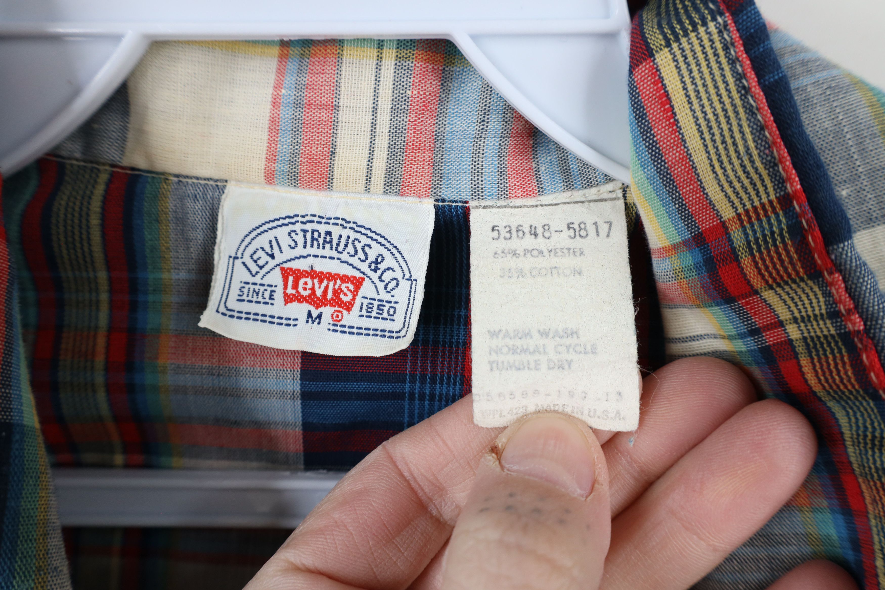 Levi's × Vintage Vintage 70s Levis Plaid Western Cowboy Snap Button Shirt USA Size US M / EU 48-50 / 2 - 6 Thumbnail