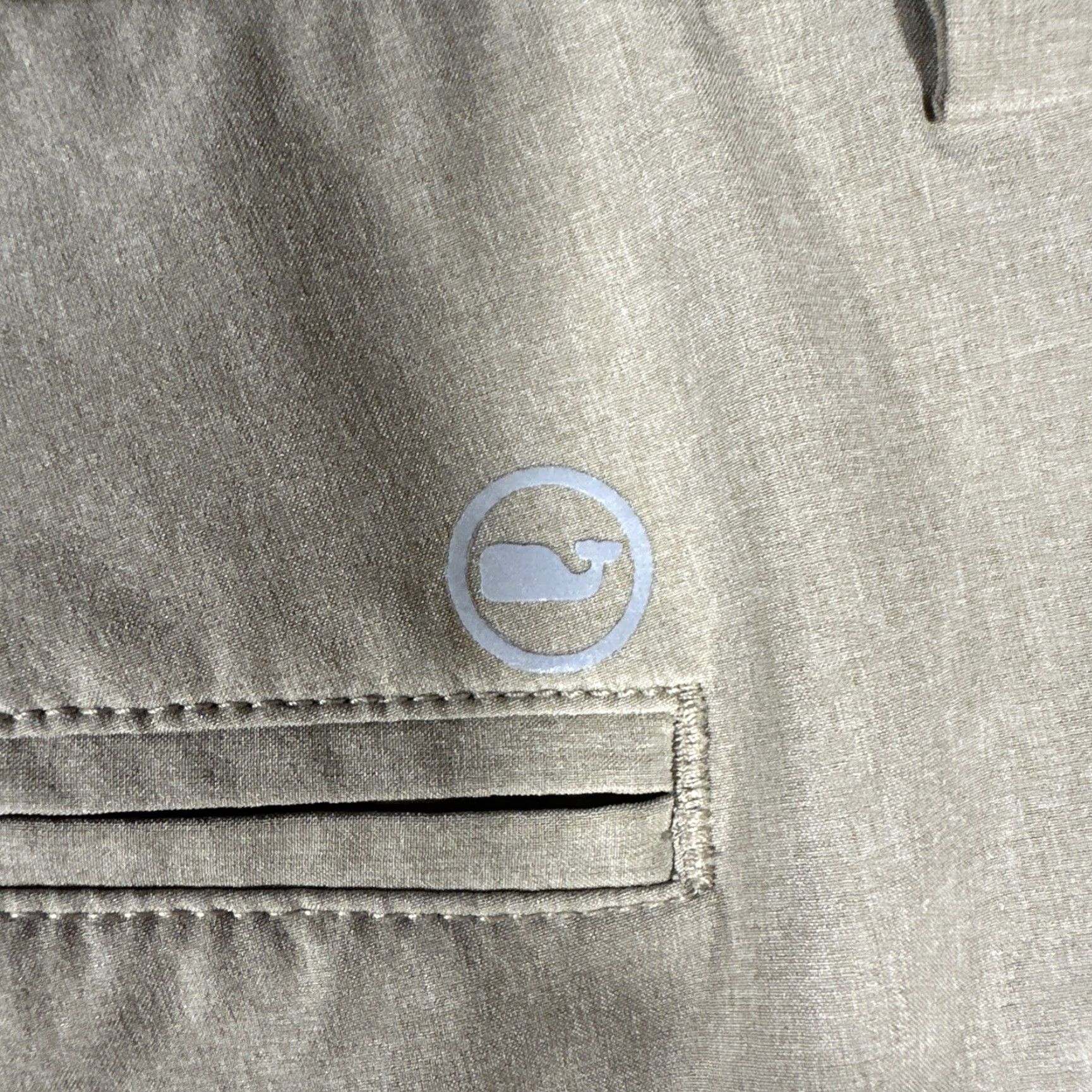 Vineyard Vines Vineyard Vines Performance Shorts Mens 34 Breaker Short Brown Khaki Nylon Chino Casual Pockets Slim Front Zip 9” Inseam 19” Fall Spring Summer Mens Size US 34 / EU 50 - 4 Thumbnail