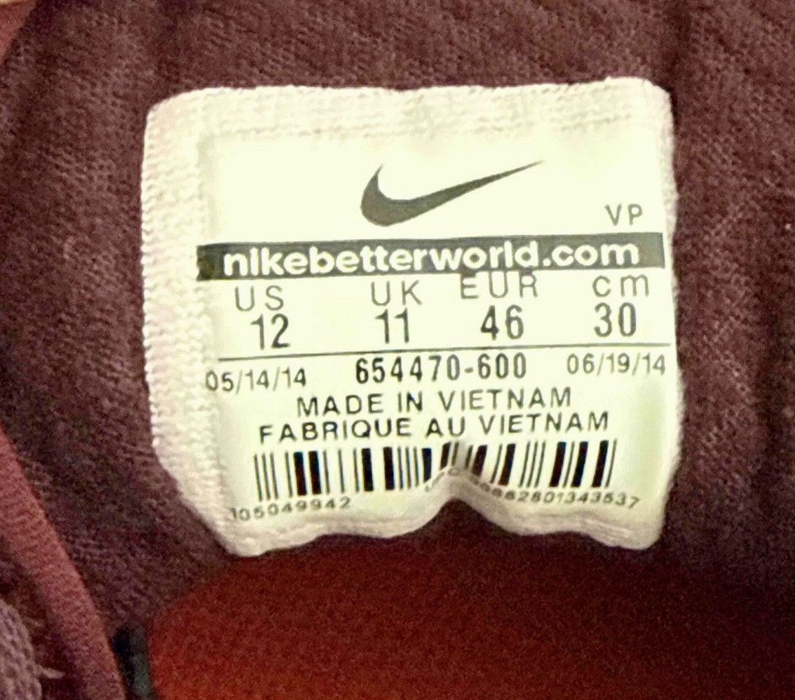 Nike Nike Air Max 1 Lunar WR “Deep Burgundy” (654470-600) Size US 12 / EU 45 - 7 Thumbnail
