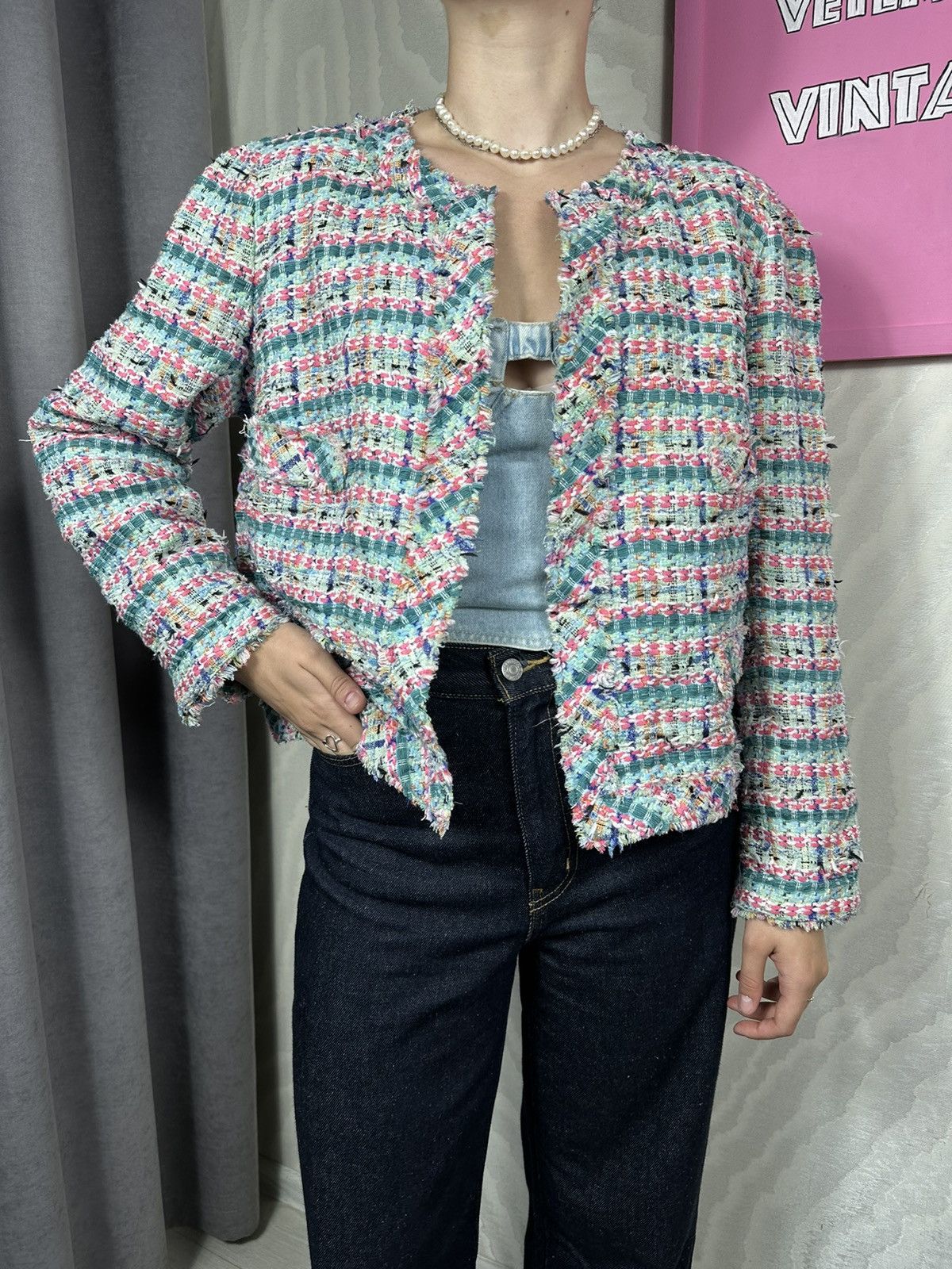 Other Weill Blazer Jacket Fringed Tweed Size L / US 10 / IT 46 - 3 Thumbnail