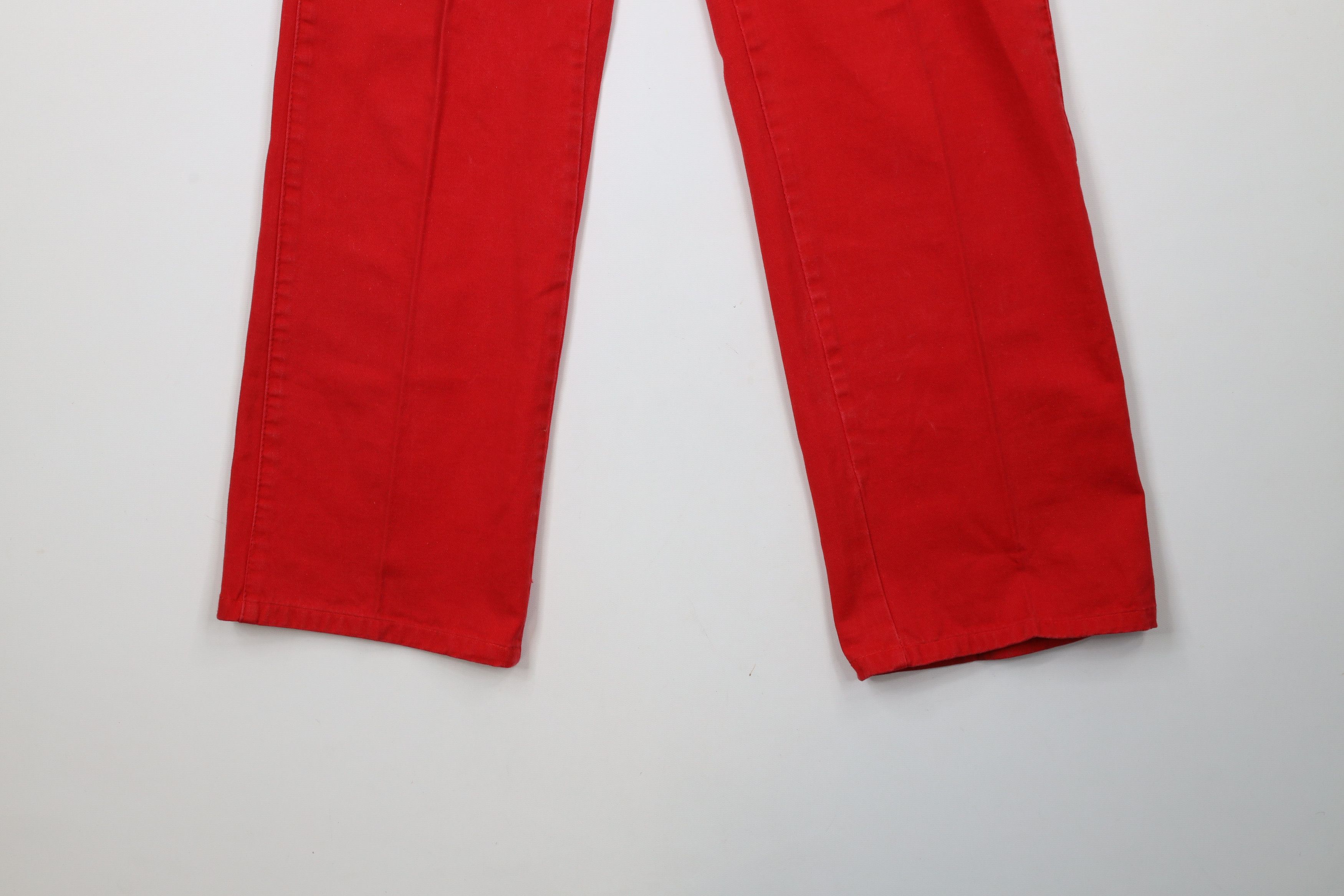 Vintage Vintage 90s Streetwear Wide Leg Chino Pants Red Cotton Size 29" - 4 Thumbnail
