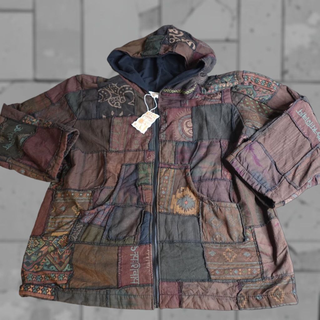 Vintage VINTAGE Gardenbelle Shop Jacket 2X Plus Brown Full Zip Patchwork Hoodie Reese NEW Size XXL / US 16-18 / IT 52-54 - 1 Thumbnail