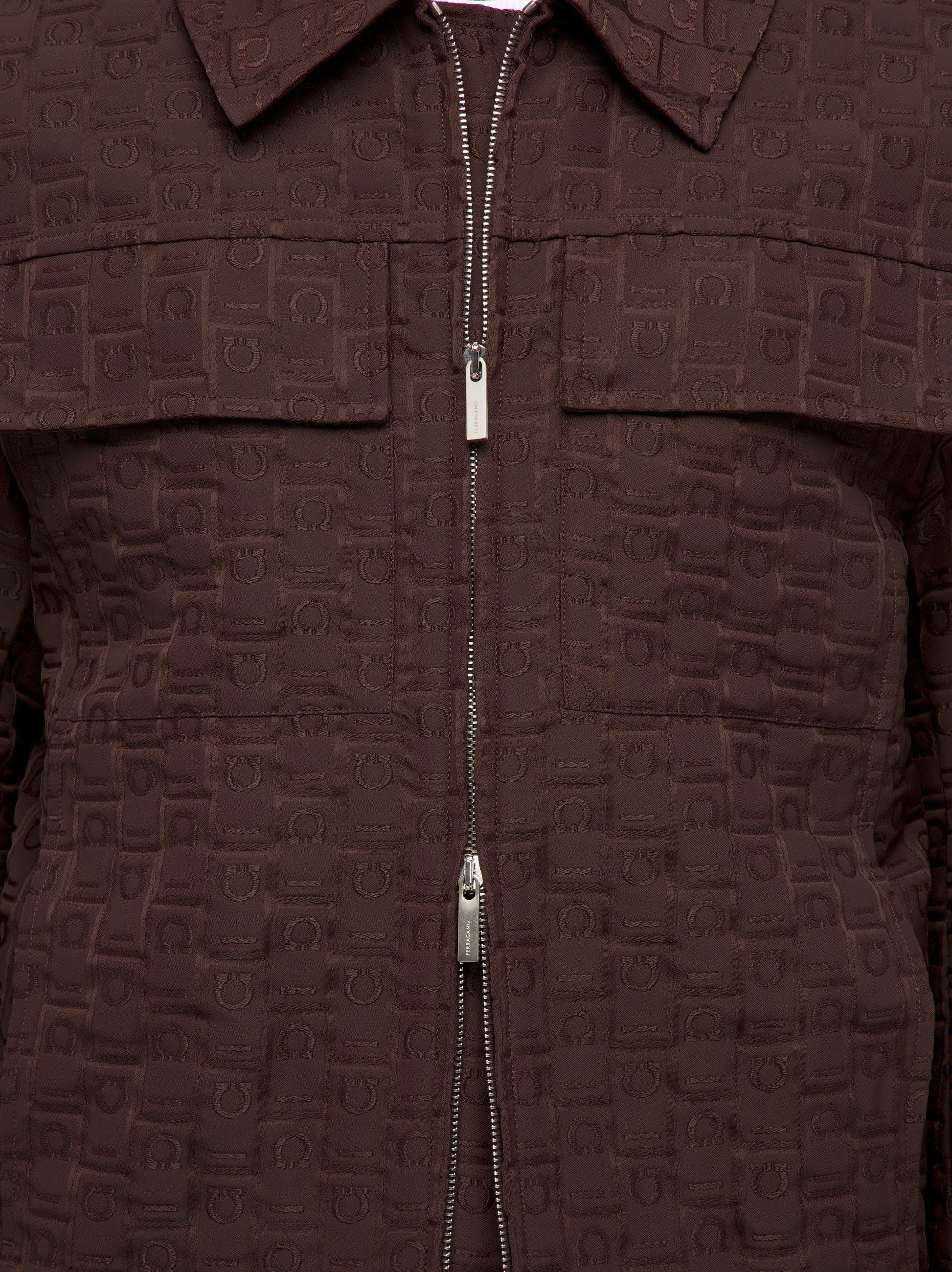 Salvatore Ferragamo o1s1rm0226 Monogram Blouson Jacket in Brown Size US S / EU 44-46 / 1 - 6 Thumbnail