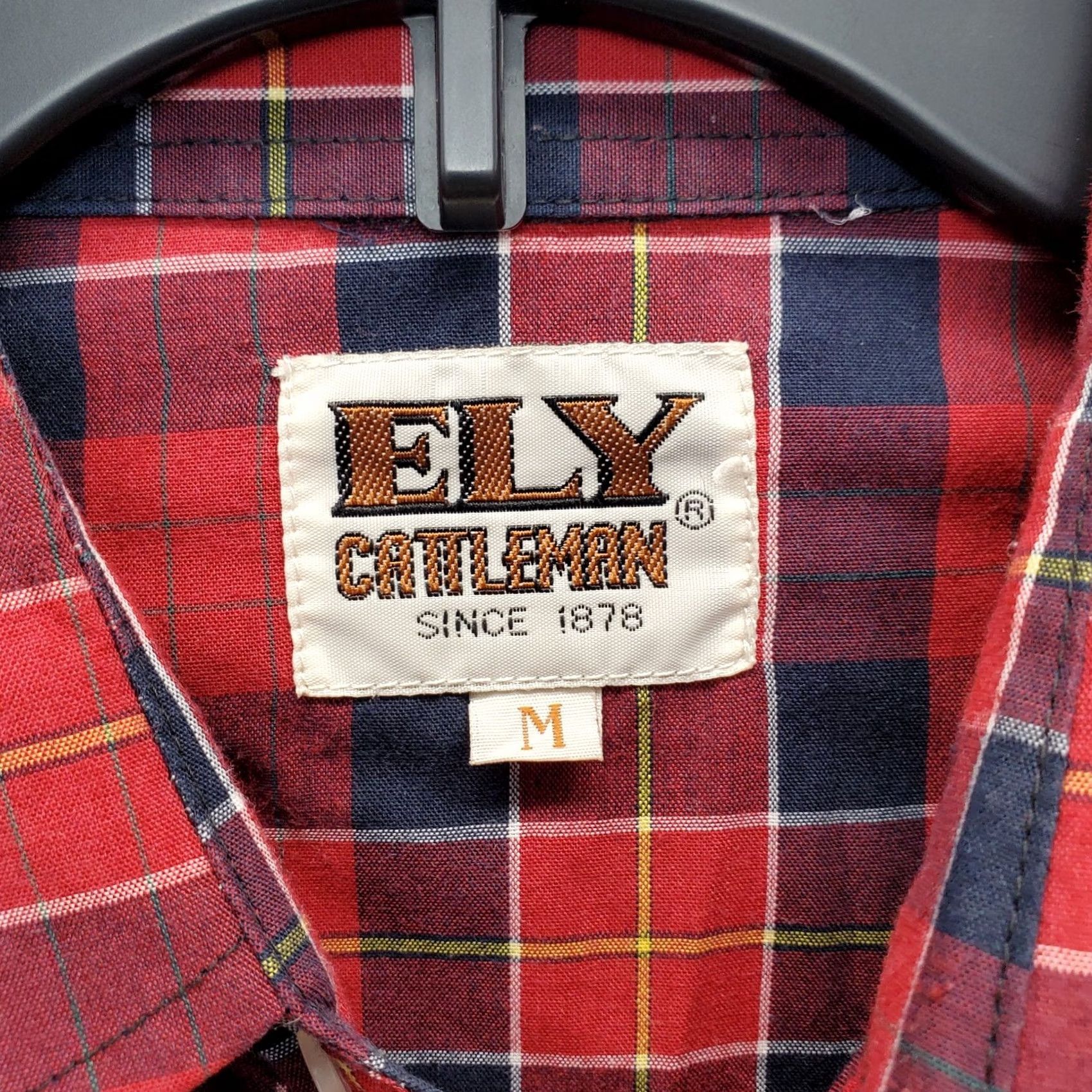 Vintage Ely Cattleman Western Shirt Mens M Multi Plaid Long Sleeve Pearl Snap Front EUC Size US M / EU 48-50 / 2 - 4 Thumbnail