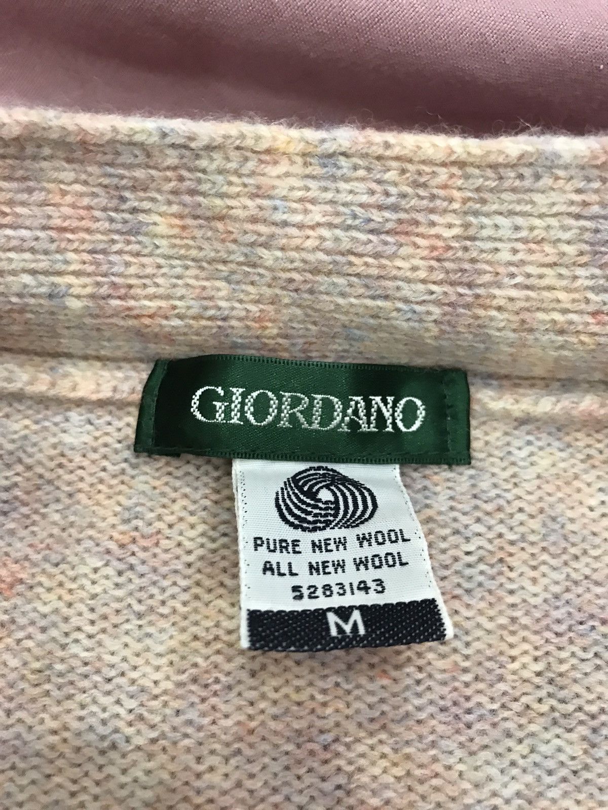 image of Pure Wool Giordano Light Poudre Pink Cardigan in Light Pink, Men's (Size Medium)