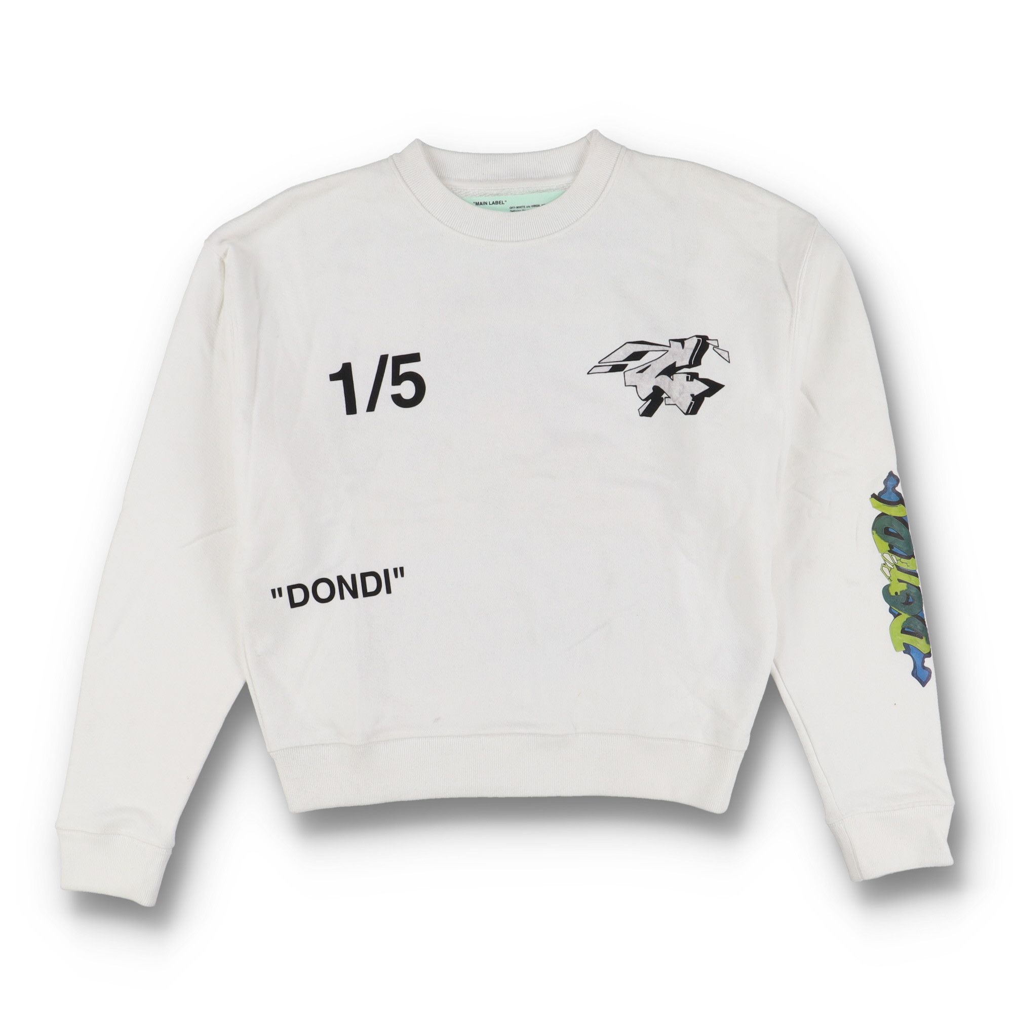 Off-White White Dondi Demon Graffiti Logo Oversized Sweatshirt Size US M / EU 48-50 / 2 - 7 Thumbnail