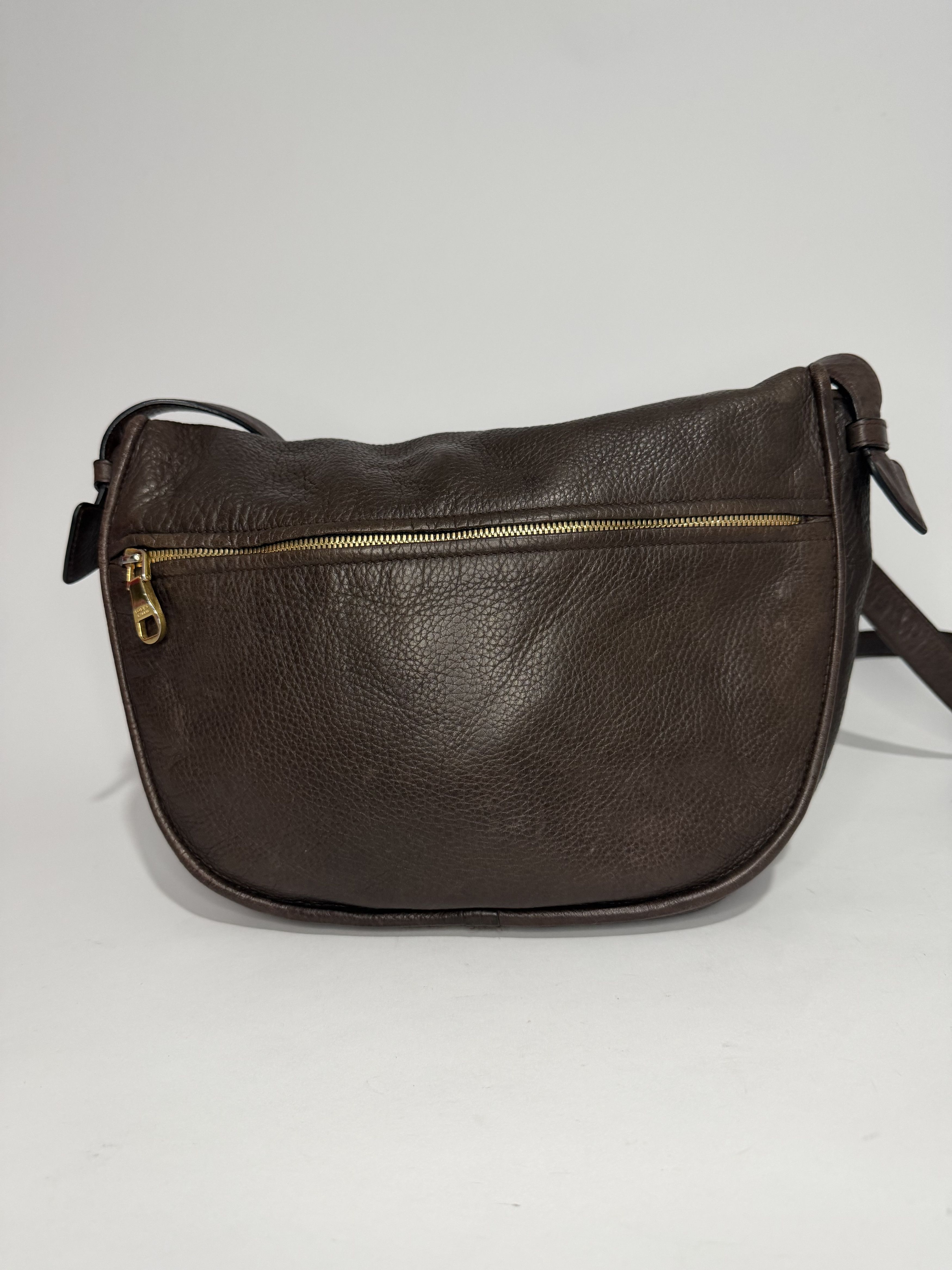 Loewe Loewe Madrid 1846 Brown Pebbled Leather Crossbody Saddle Bag Size ONE SIZE - 4 Thumbnail