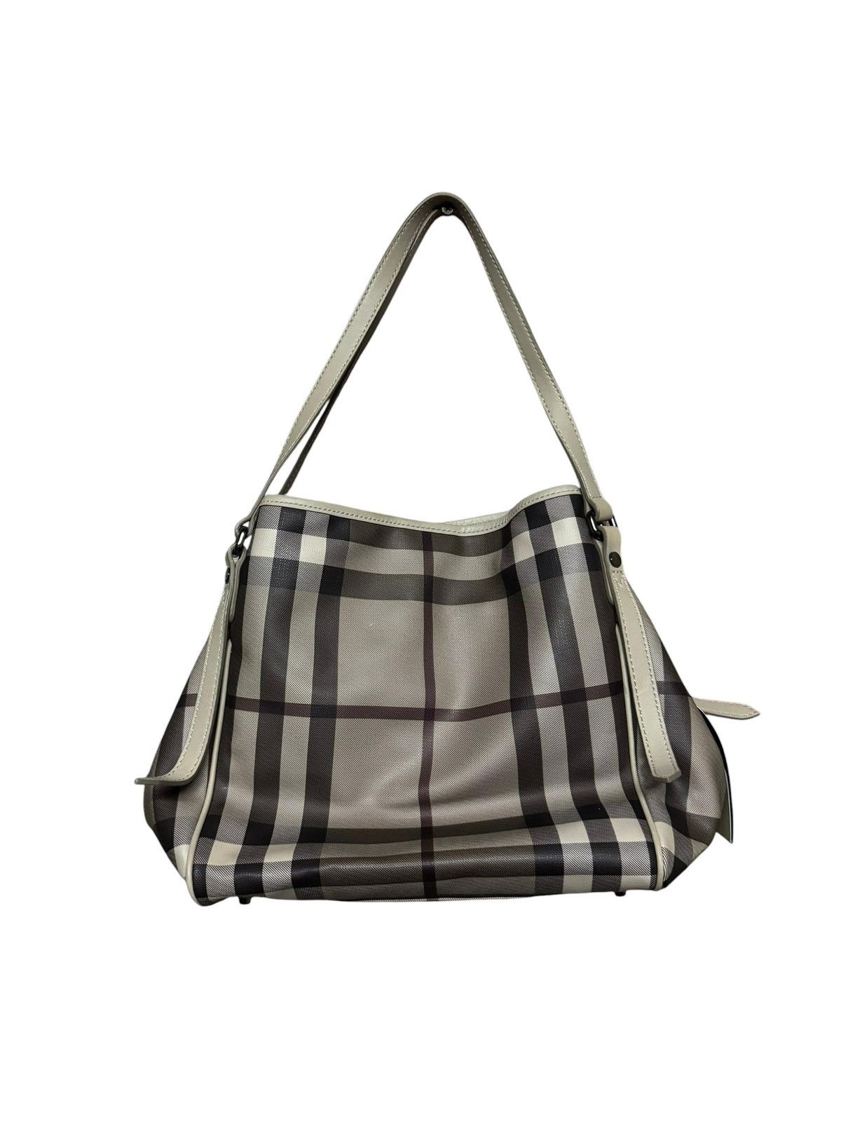 Burberry Burberry Smoke Grey Haymarket Novacheck Tote Bag Size ONE SIZE - 4 Thumbnail