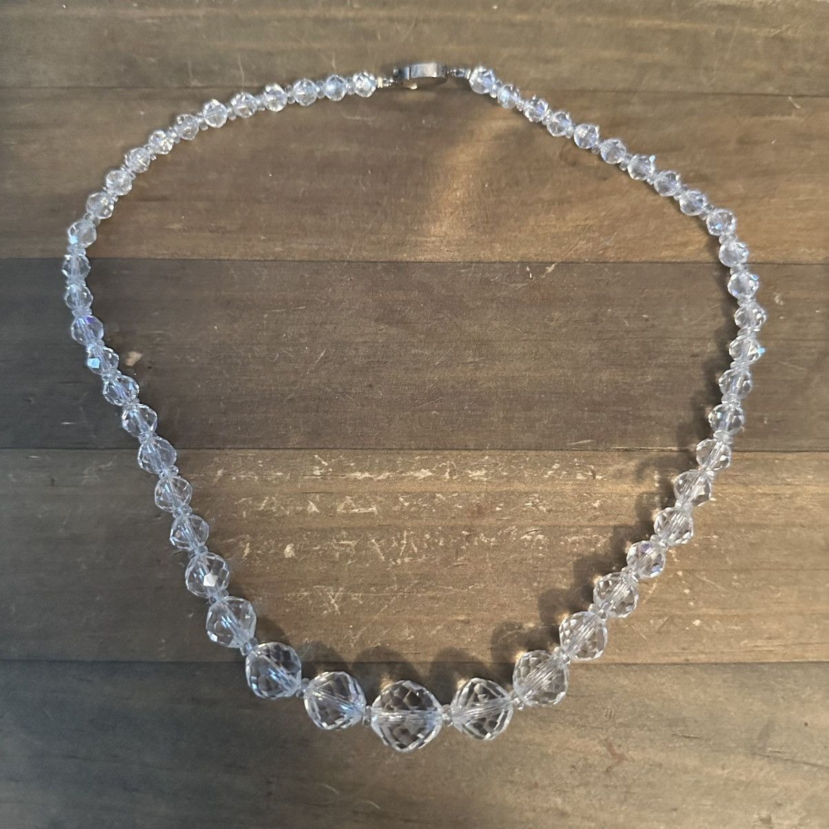 Vintage Vintage clear crystal bead collar necklace Size ONE SIZE - 2 Thumbnail