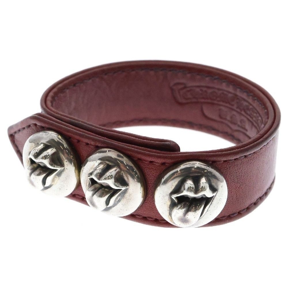 Chrome Hearts Chrome Hearts 3 Button 2 Snap Leather Bracelet