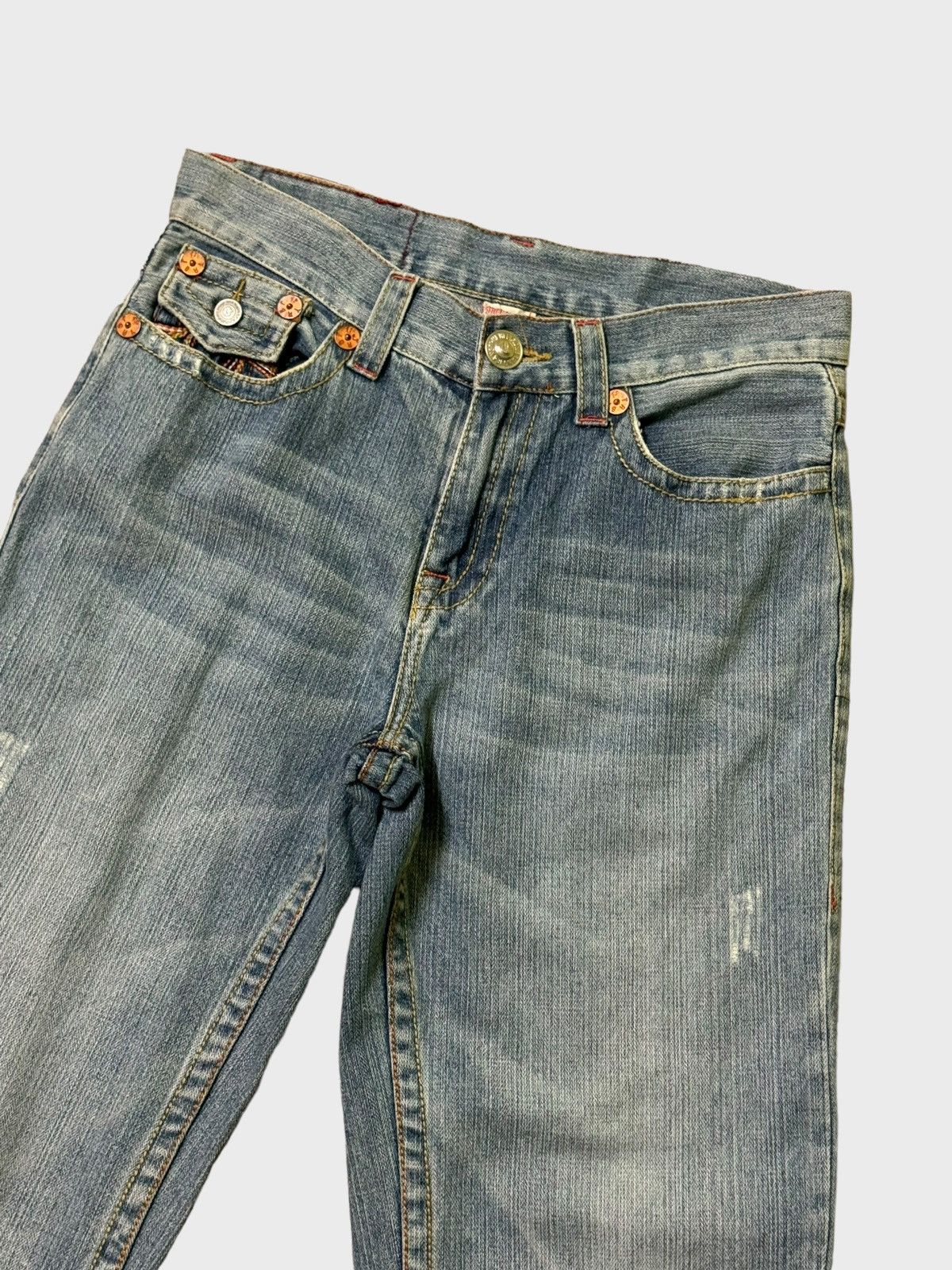 True Religion × Vintage TRUE RELIGION JOEY BIGT SPİRAL CUT DENIM JEANS Size US 31 - 5 Thumbnail