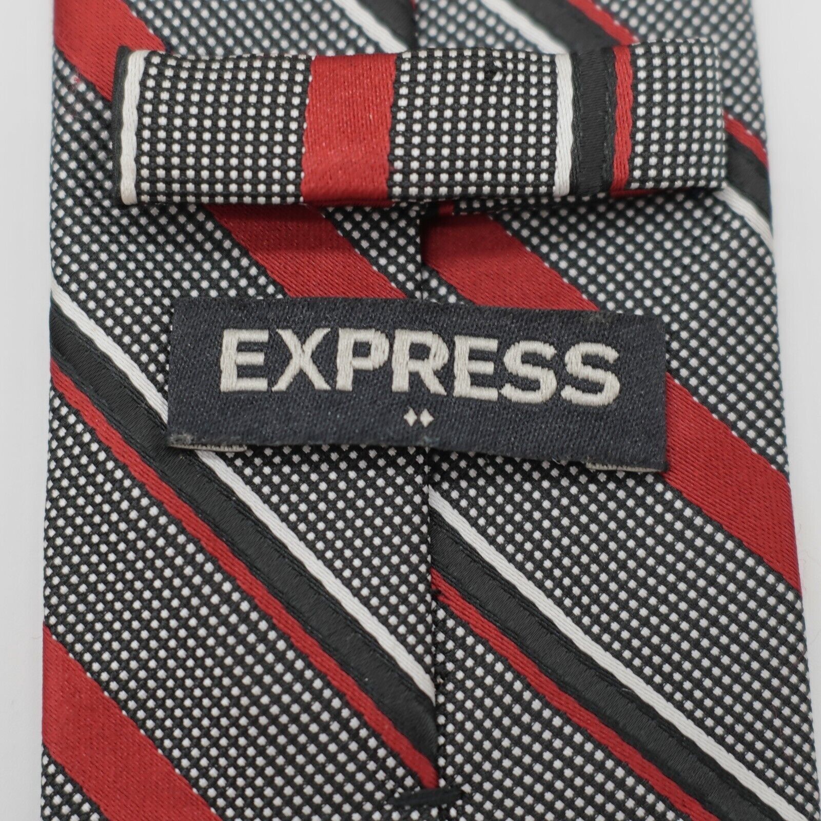 Express Express Black Red Striped Polka Dot Woven Skinny Polyester Size ONE SIZE - 3 Thumbnail