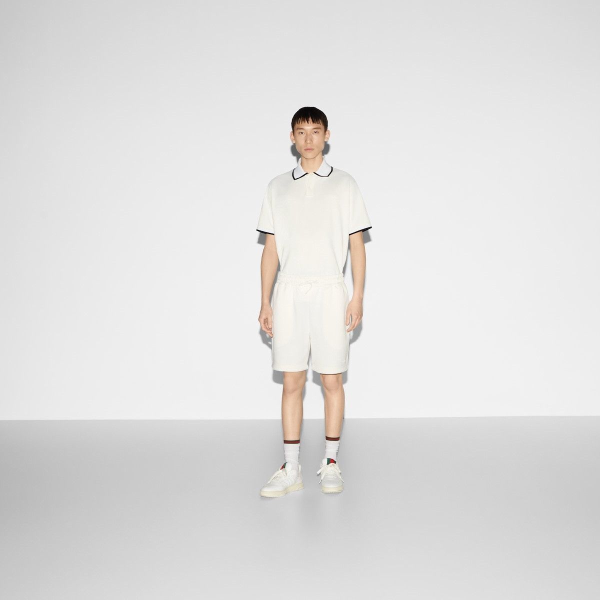 Gucci o1s1wg110925 Cotton Piquet Shorts With Embroidery in White Size US 34 / EU 50 - 2 Thumbnail