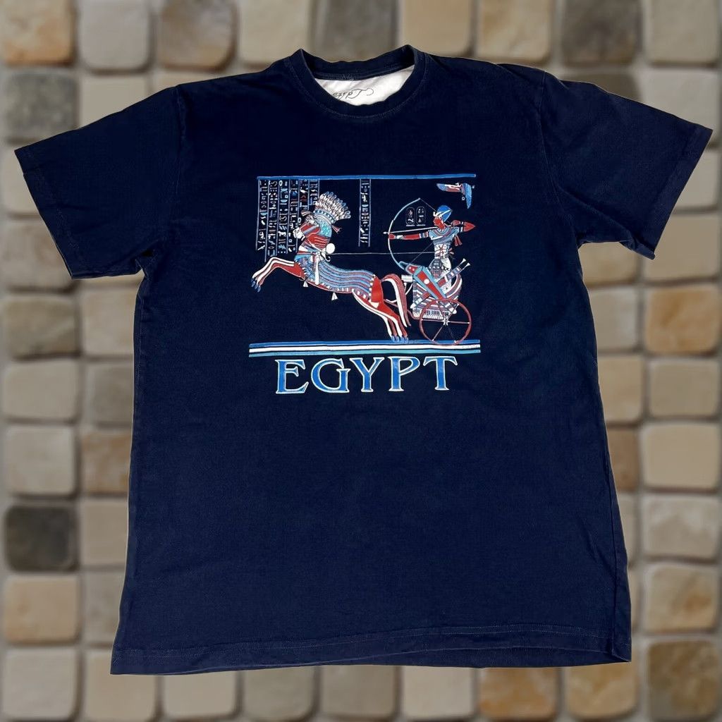 Vintage Egypt Unisex T-Shirt Navy Sz M Adults Regular Crew Neck Short Sleeve Graphic Print Vintage/Pre-owned Size US M / EU 48-50 / 2 - 1 Thumbnail