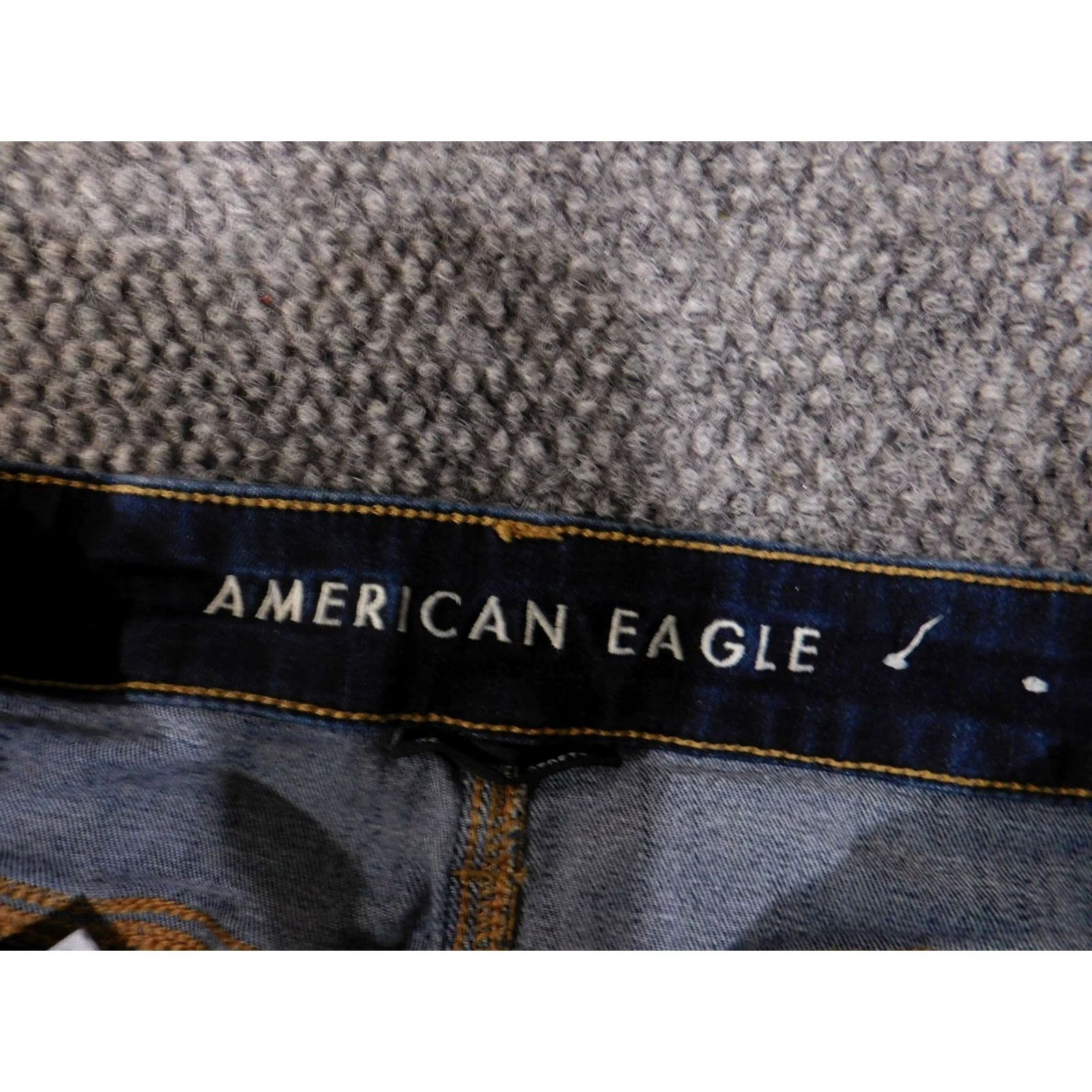 Vintage American Eagle Jeans Womens 6 Regular Jegging Skinny Stretch Denim Pants Dark Wash Blue Logo Pockets Mid Rise Zip Fly Size 28" / US 6 / IT 42 - 3 Thumbnail