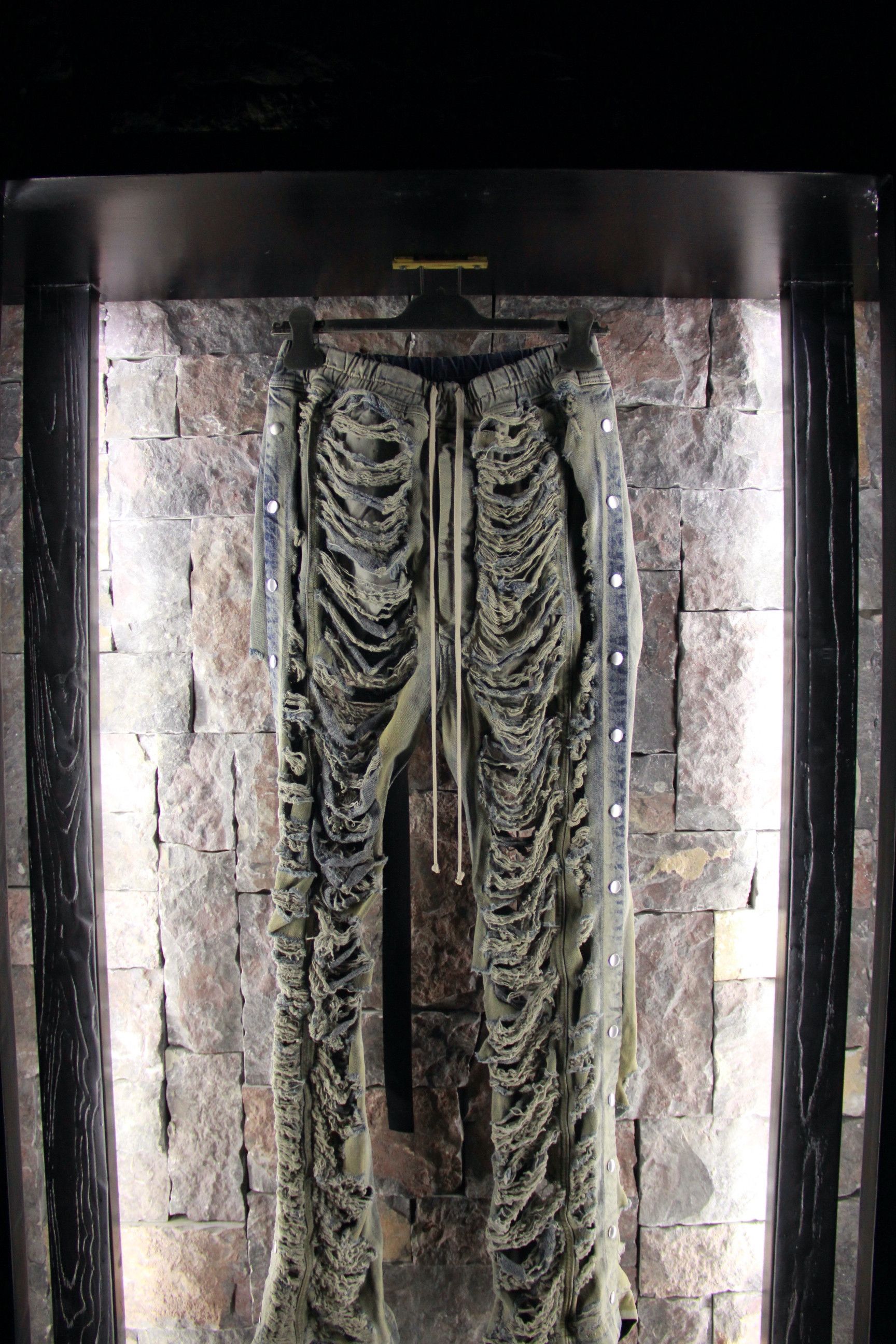 Rick Owens Drkshdw Rick Owens Bela Shredded Wide Leg Jeans Size US 30 / EU 46 - 1 Thumbnail