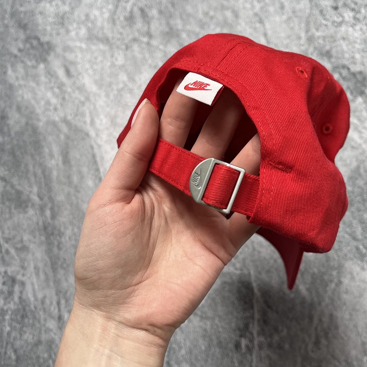 Nike × Vintage Cap Nike Vintage Streetwear Drill Hat Red Y2K Swoosh Size ONE SIZE - 6 Thumbnail