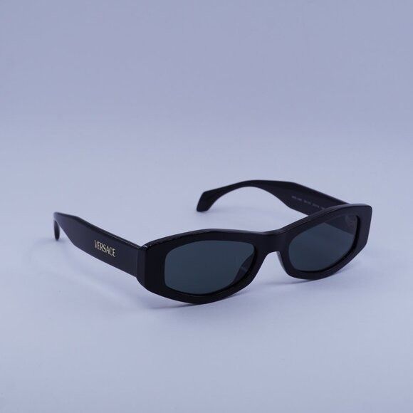 Versace Versace VE4487 GB1/87 Sunglasses Black Rectangle Frame Size ONE SIZE - 8 Thumbnail