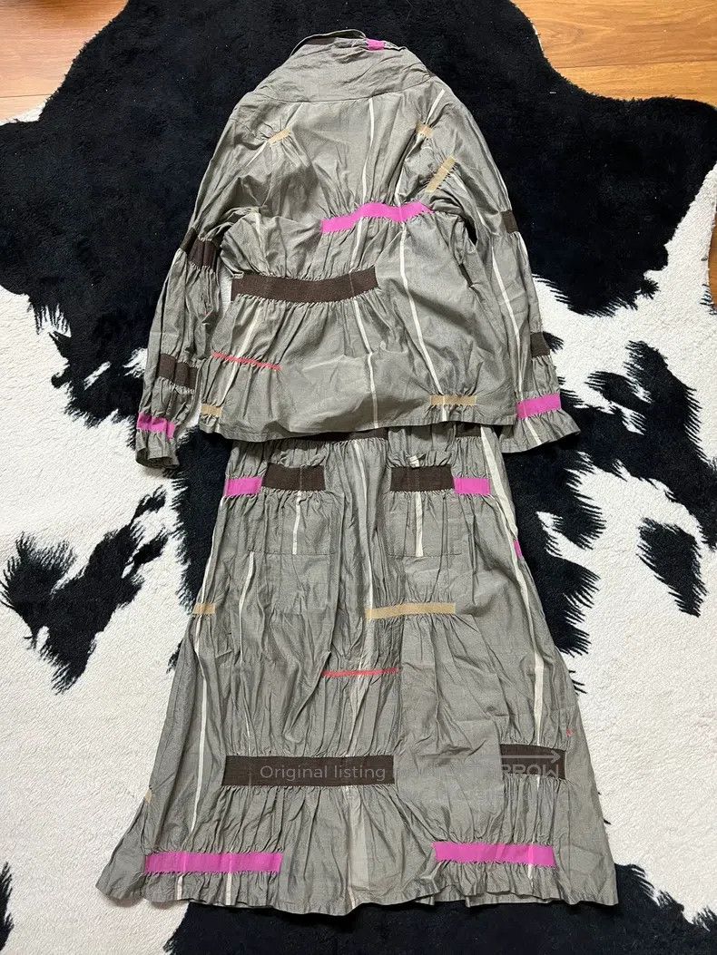 Issey Miyake Issey Miyake Irregular Color Block Pleated Set Skirt Size M / US 6-8 / IT 42-44 - 6 Thumbnail