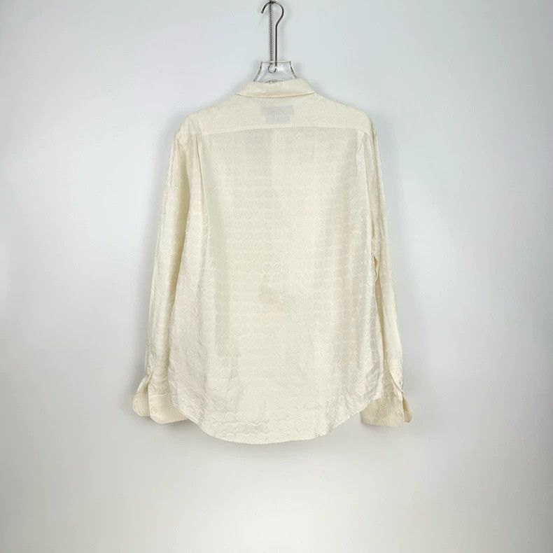 Louis Vuitton Louis Vuitton Beige silk shirt with full print of old flowe Size US XS / EU 42 / 0 - 4 Thumbnail