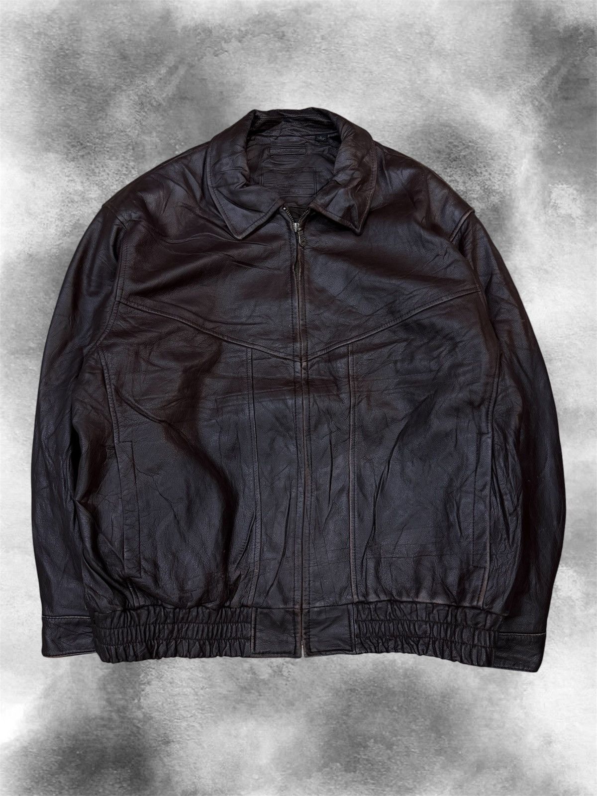 90s Minimalist Leather Work Jacket in Black, Men's (Size Xxl)