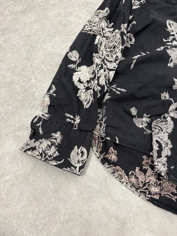 Armani Armani Black & White Floral Abstract Shirt Size US M / EU 48-50 / 2 - 9 Thumbnail