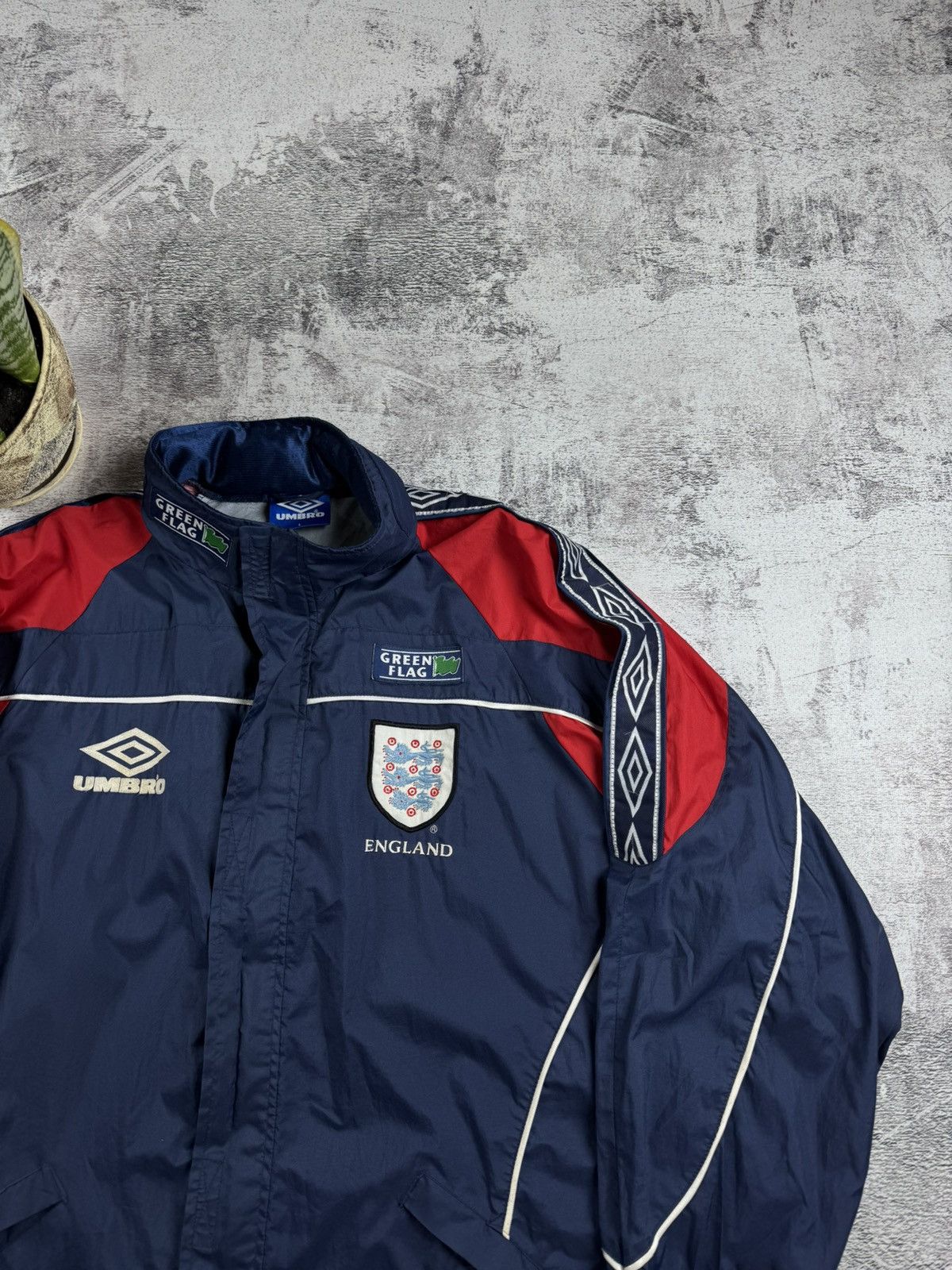 Umbro England 1996 Football Track Jacket Green Flag Windbreaker Size US L / EU 52-54 / 3 - 5 Thumbnail