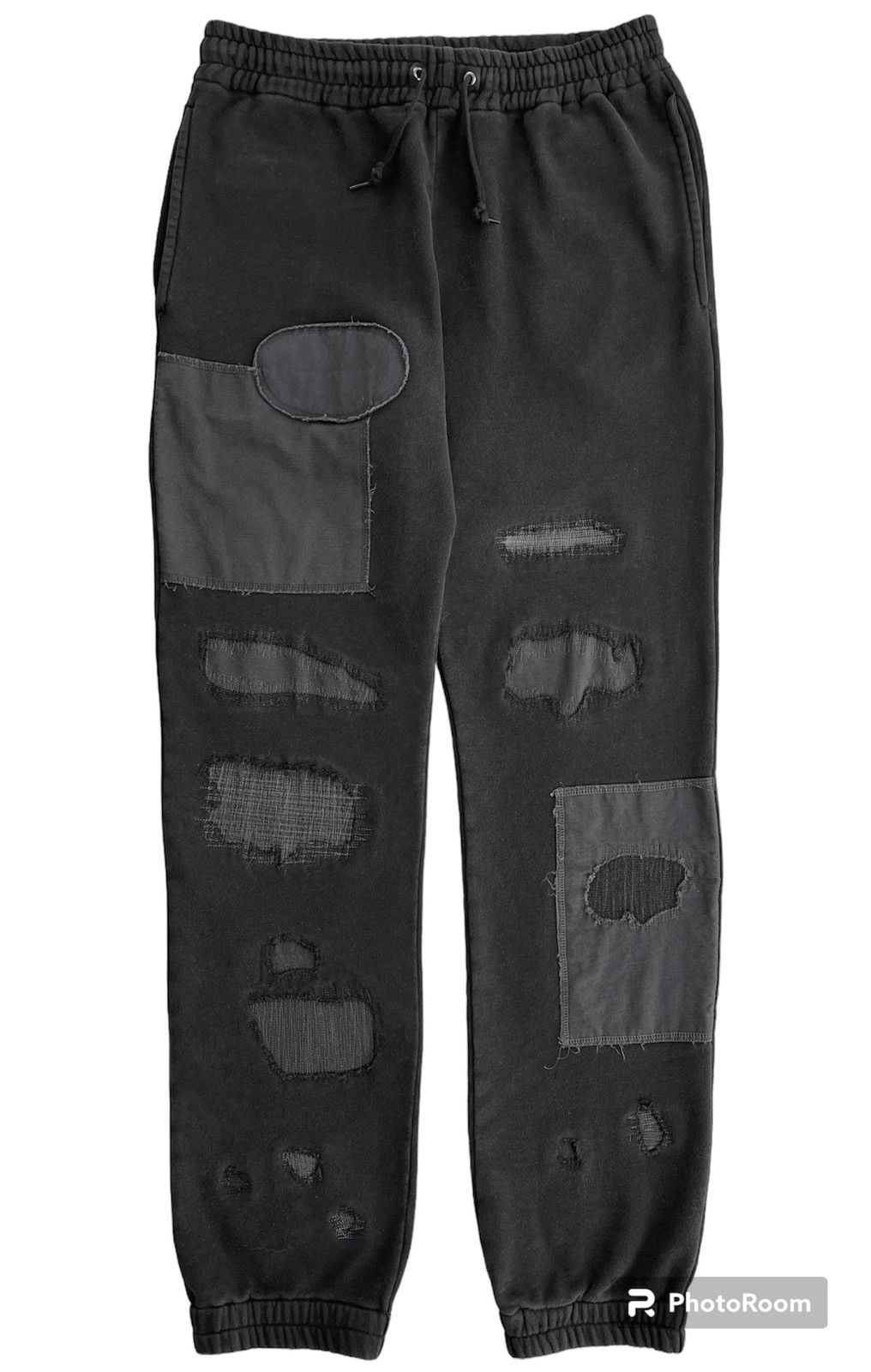 image of '05 Undercover "arts & Crafts" Patchwork Sweatpants in Black, Men's (Size 30)