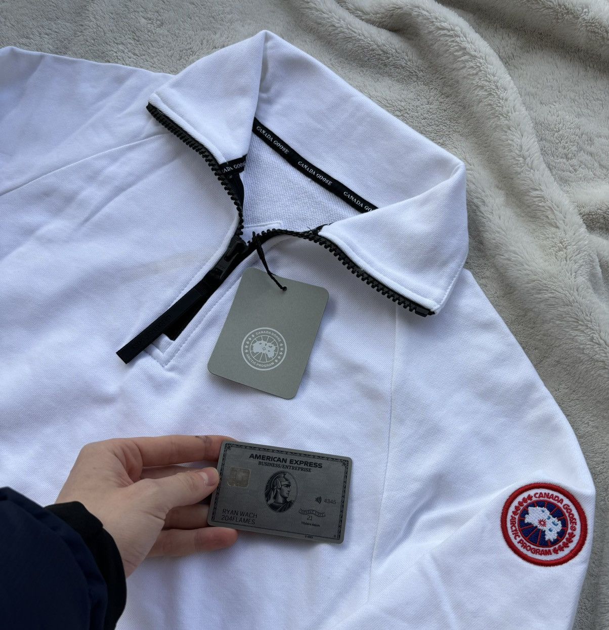 Canada Goose Canada Goose Muskoka White 1/2 Zip Sweaters Size XL / US 12-14 / IT 48-50 - 2 Thumbnail